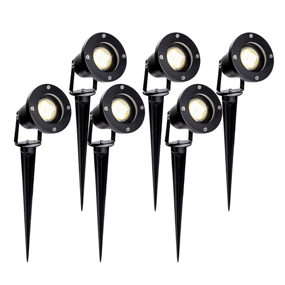 6X reflektor ogrodowy LED zewnętrzny reflektor LED ciepła biel IP65 lampa ogrodowa 4W GU10 łąka do ogrodu zewnętrznego