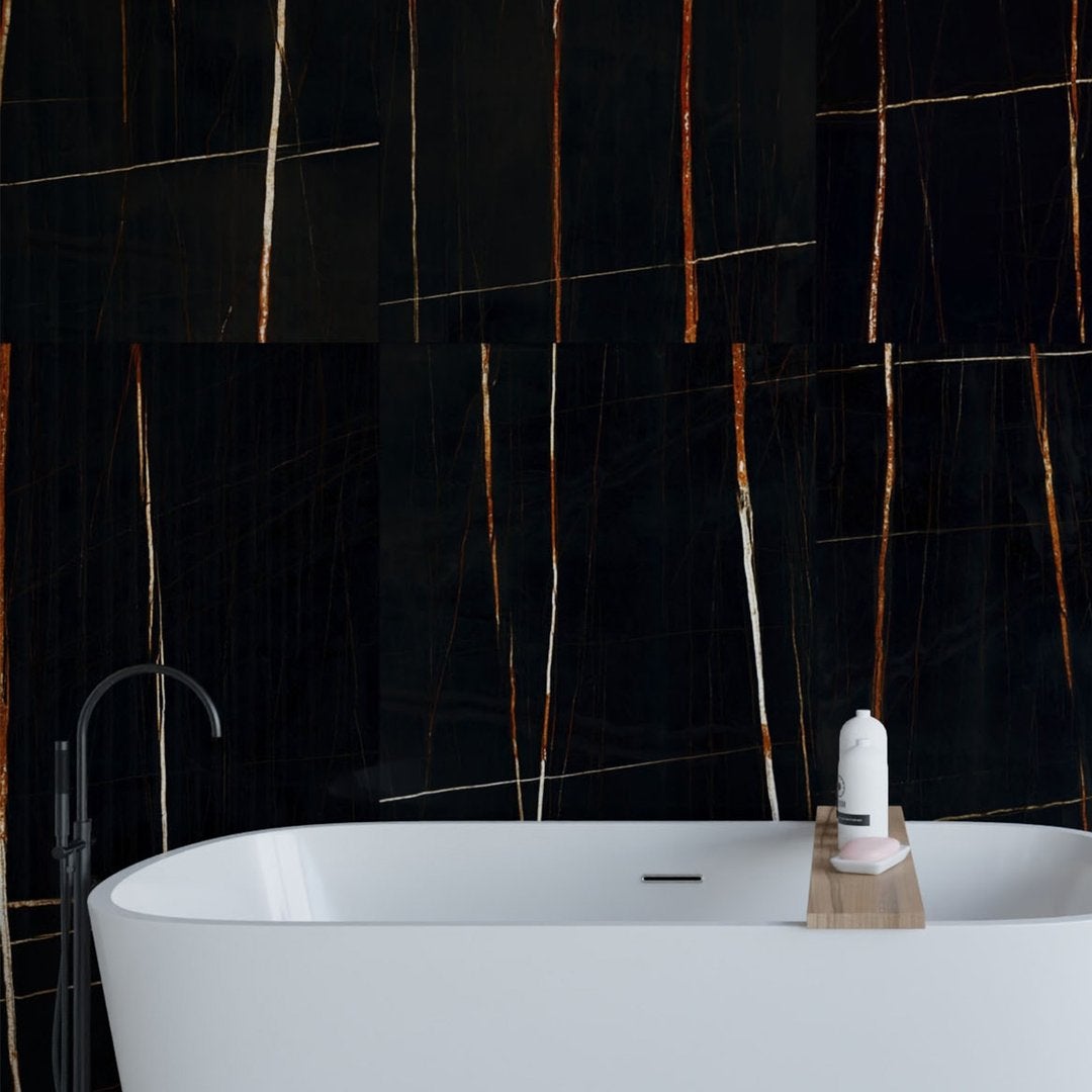 Manhattan Sahara Noir - Marmo Lucido 6 mm - Piastrelle 120x120x0,6 cm 6 mm - MAL 5025 120x120 GLOSSY 6 mm - 2