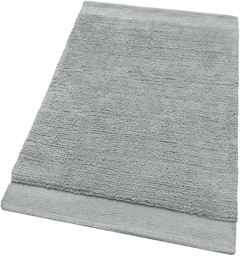 Alfombra de baño 60x120 cm para ducha pie de cama algodón puro moderna suave antideslizante absorbente gris