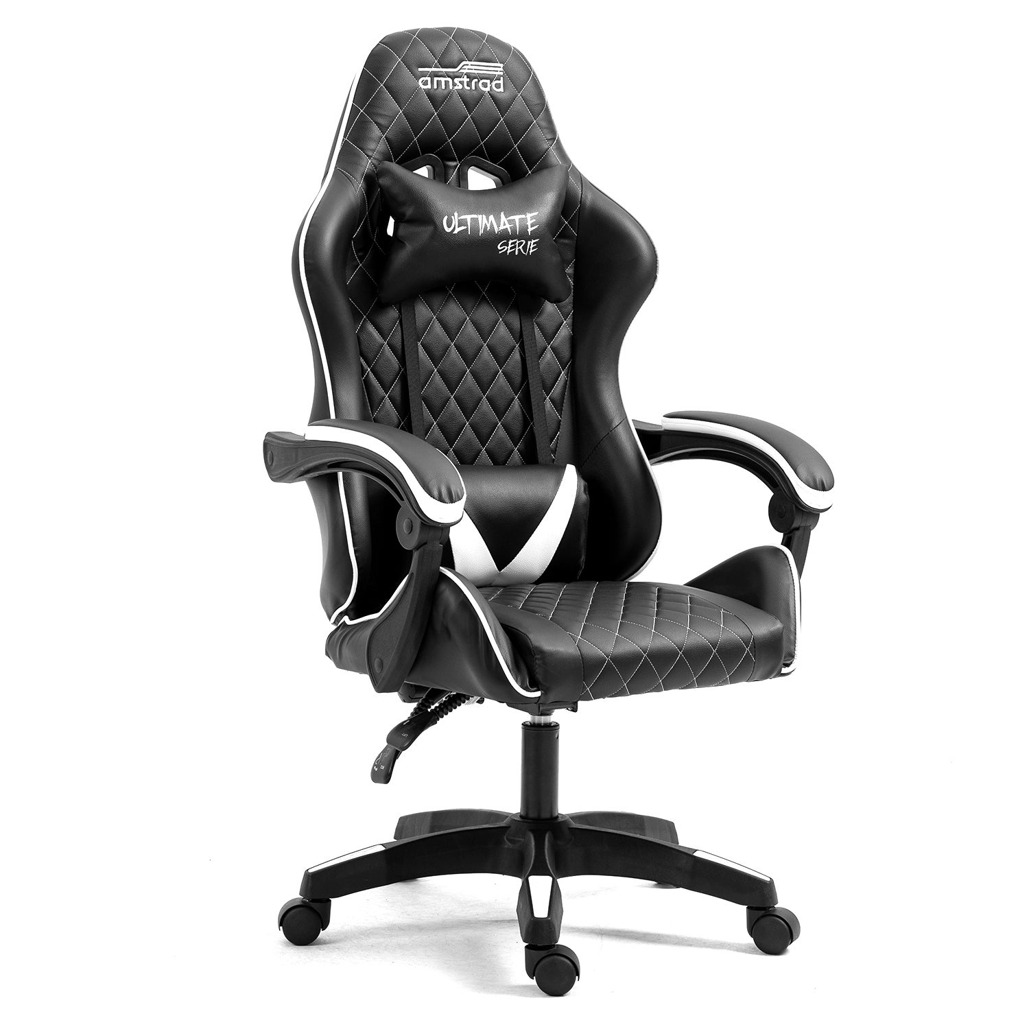 Amstrad AMS LED FUSION BK Fauteuil / Chaise de bureau Gamer noir avec éclairage LED 366 effets   Télécommande | Leroy Merlin