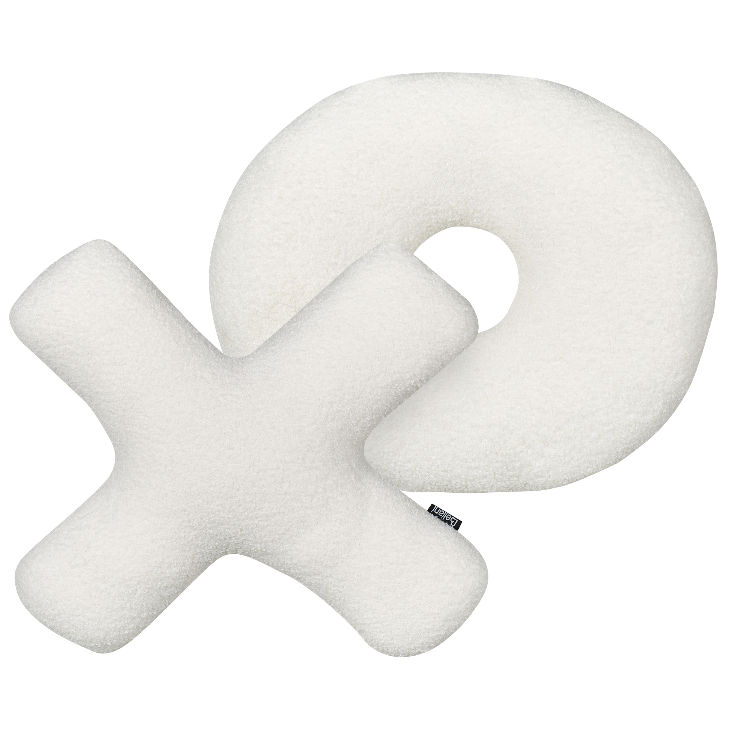 Beliani conjunto de 2 cojines decorativos hesperis bouclé blanco crema liso