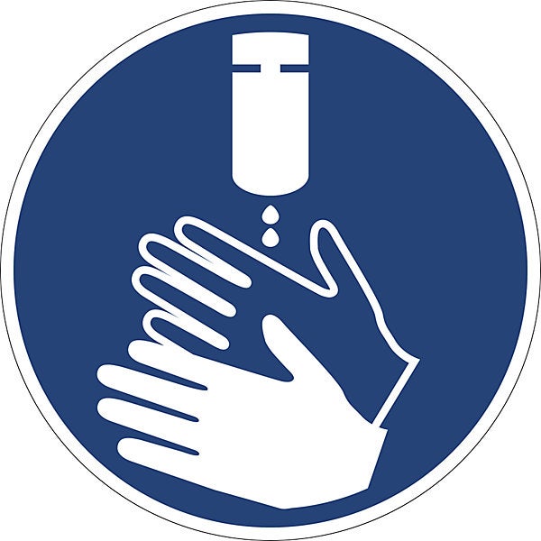 Adesivo 'Si Prega Di Disinfettare Le Mani' – Cartello In PVC 15x10 Cm, Resistente UV, Per Interni/esterni, Made In Germany