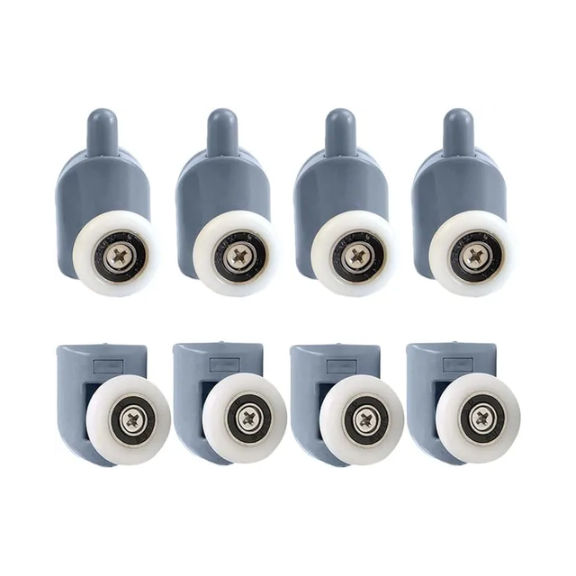 Rodízios para Portas de Box, Rodas Deslizantes para Portas de Duche, 23 mm, Conjunto de 8 Peças