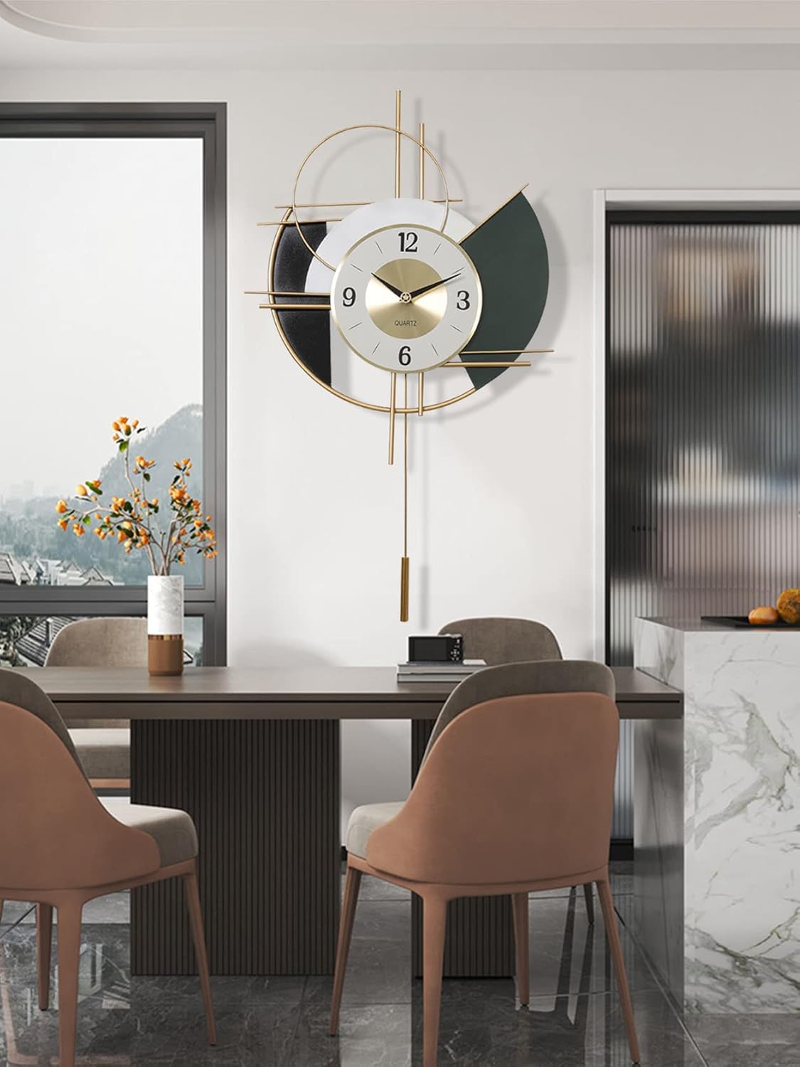 Orologio da parete dal design moderno, silenzioso, in stile nordico, decorativo, grande, creativo e minimalista. - 2