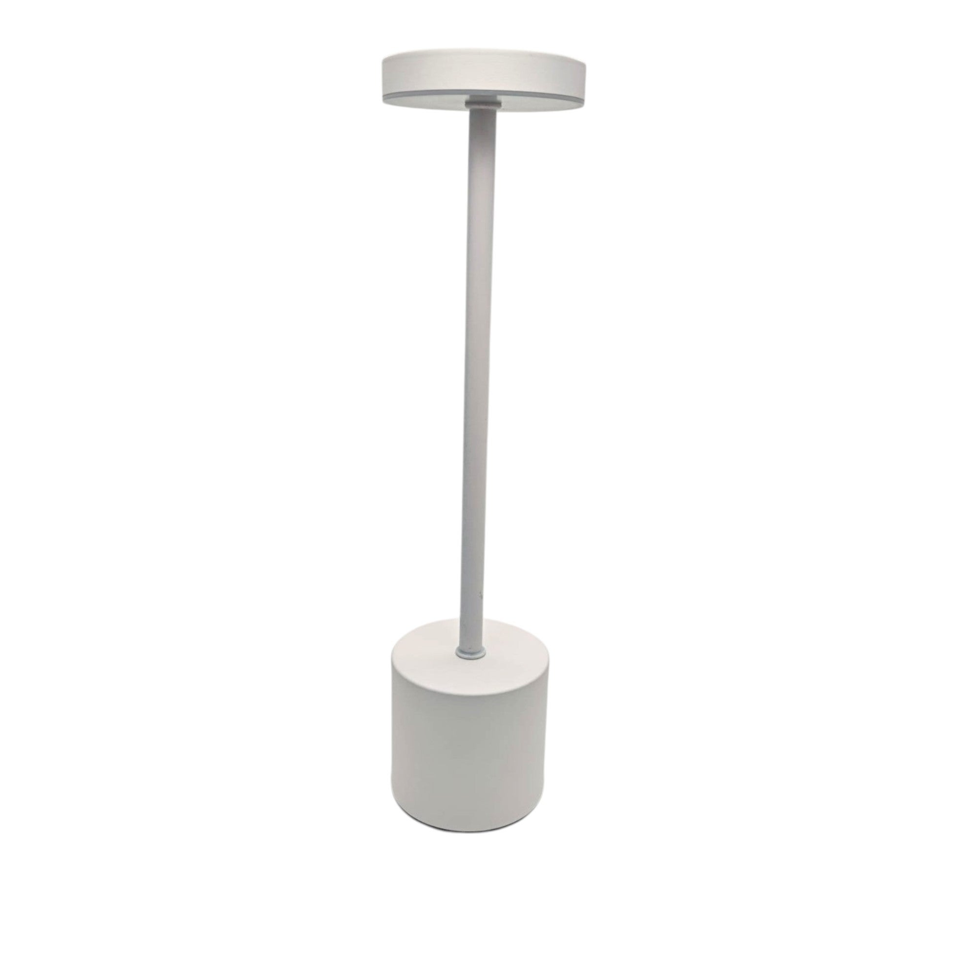 Akumulatorowa biała metalowa lampa stołowa LED z możliwością ładowania dotykowego 3 ściemniane odcienie światła 2000mAh