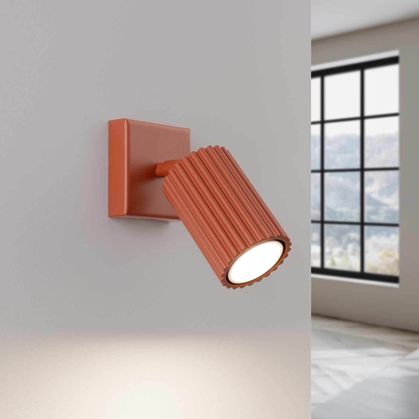 Kinkiet GLOOW ochra czerwona LED 3000K - 8x16x16cm Sollux