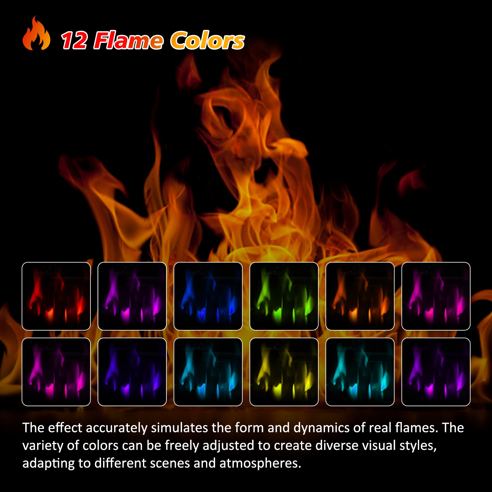 HOMAVO&nbsp;23''&nbsp;Cheminée&nbsp;Électrique, 1000/2000W, Flamme&nbsp;3D, Télécommande, Minuterie, Sécutité&nbsp;Surchauffe, Meuble Blanc inclus - 3