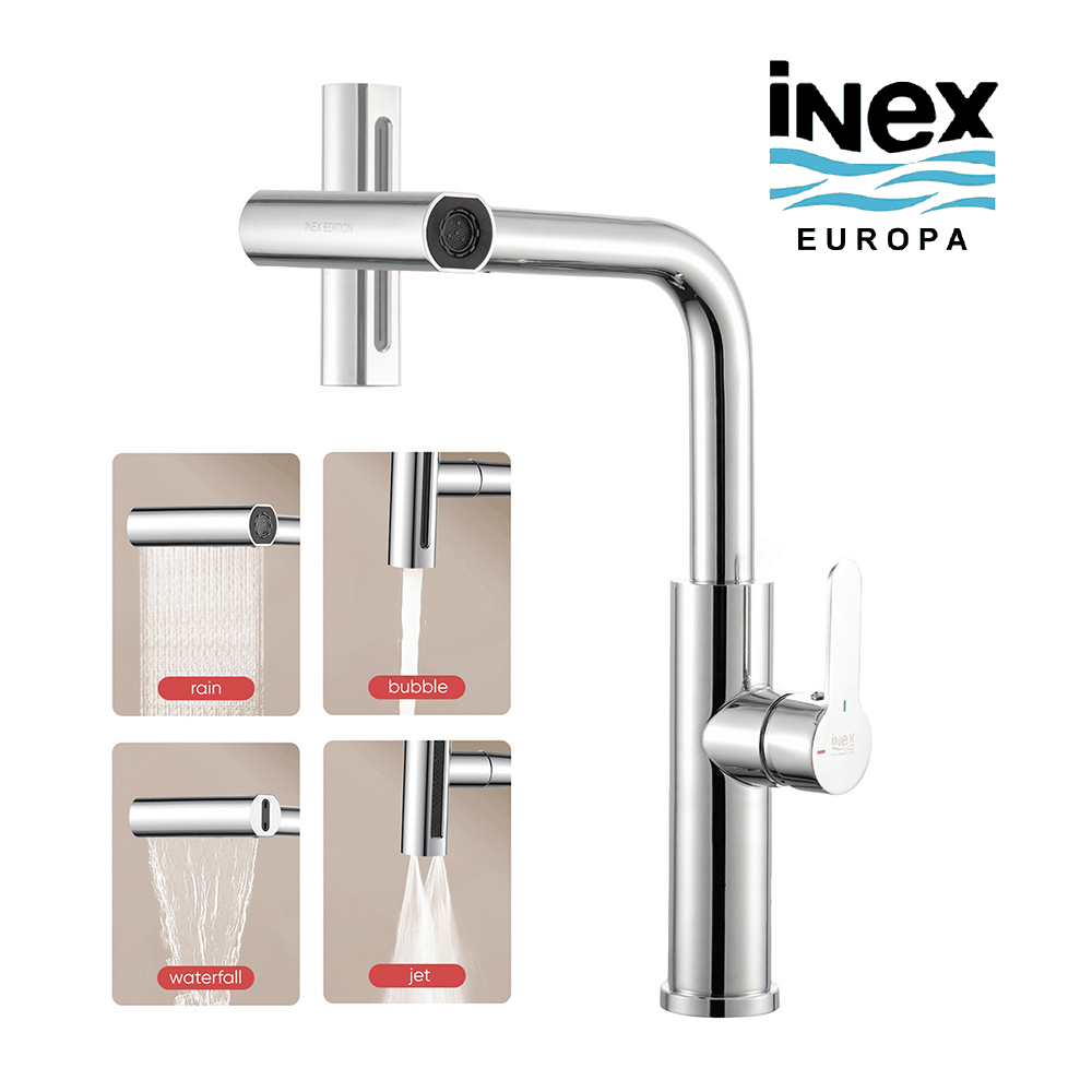 Grifo Cocina para Fregadero, Cabezal con funciones, Cromado,