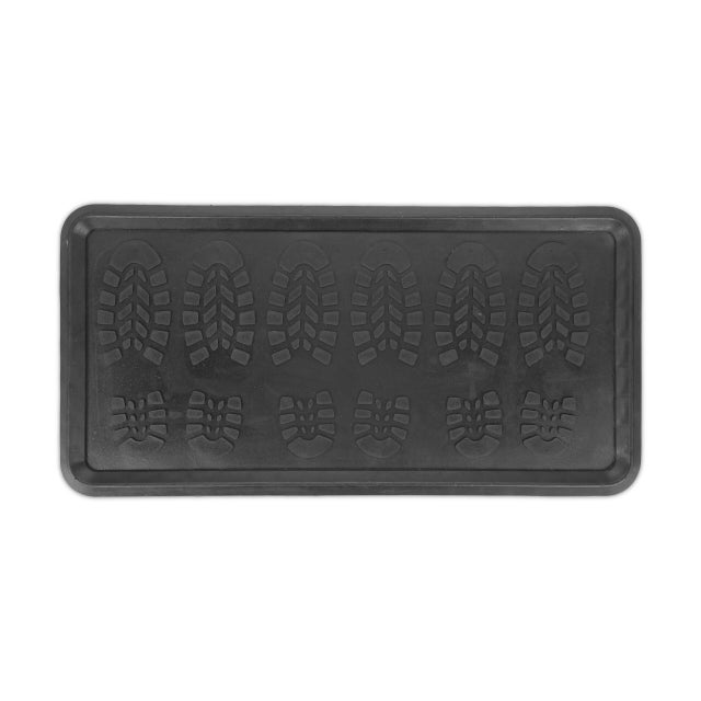 Relaxdays Zerbino in Gomma Antiscivolo, LxP: 80 x 40 cm Tappetino per Scarpe Bagnate, da Ingresso, con Bordo Alto, Nero