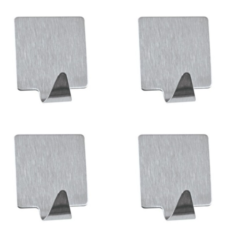 Paquete De 4 Ganchos Adhesivos Para Baño, Color Negro Mate, Para