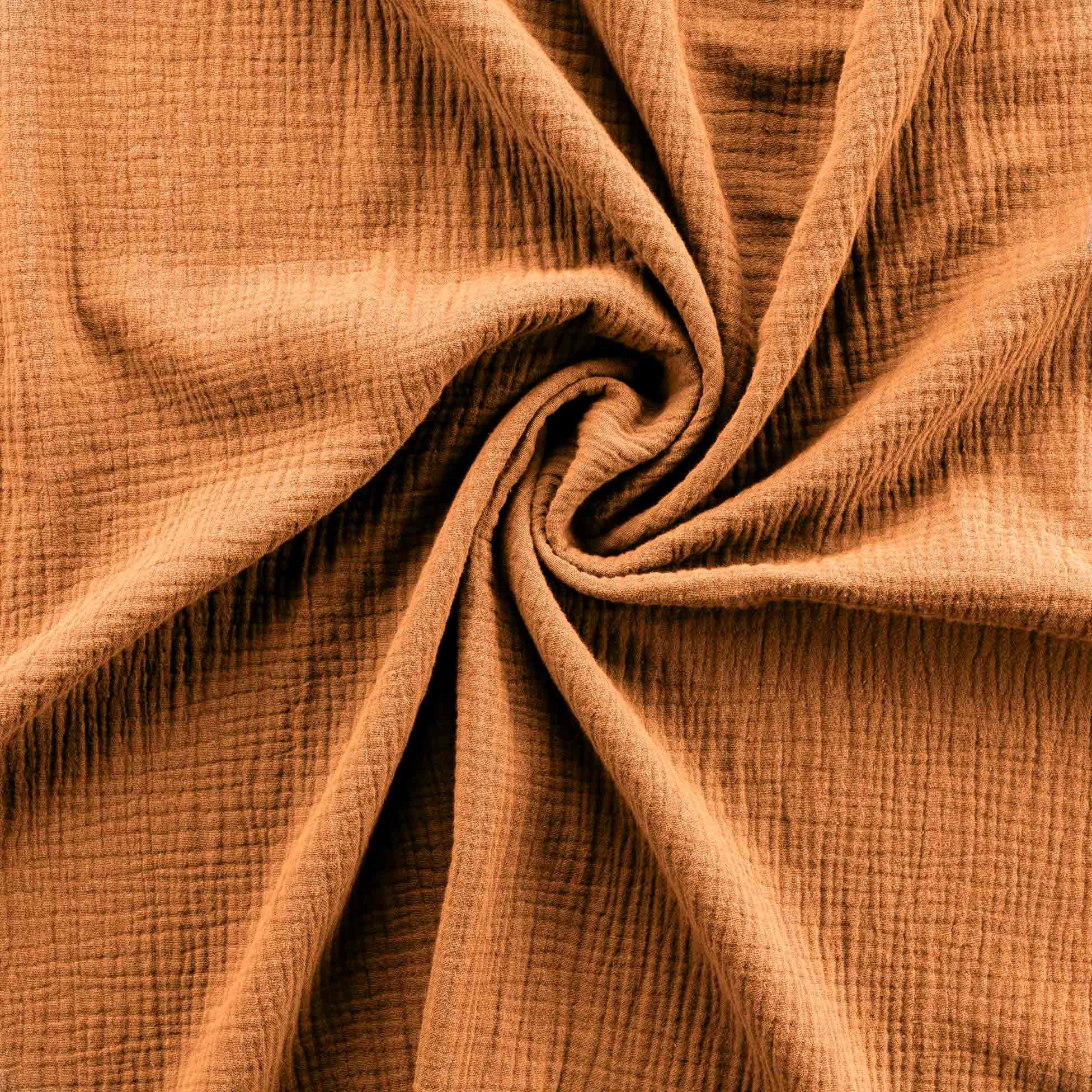 Parure de lit 260 x 240 cm Sienna Caramel + 2 taies 63x63 cm – Double face gaze de coton & coton 57 fils - 4