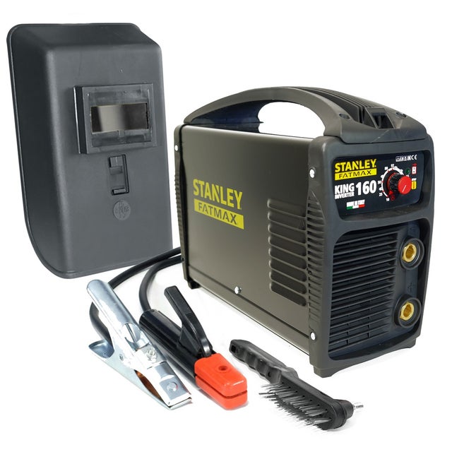 Poste à souder inverter STANLEY FATMAX KING160 PRO 100% Duty cycle MMA TIG LIFT Electrodes Acier Inox Fonte 1.6 à 4 mm