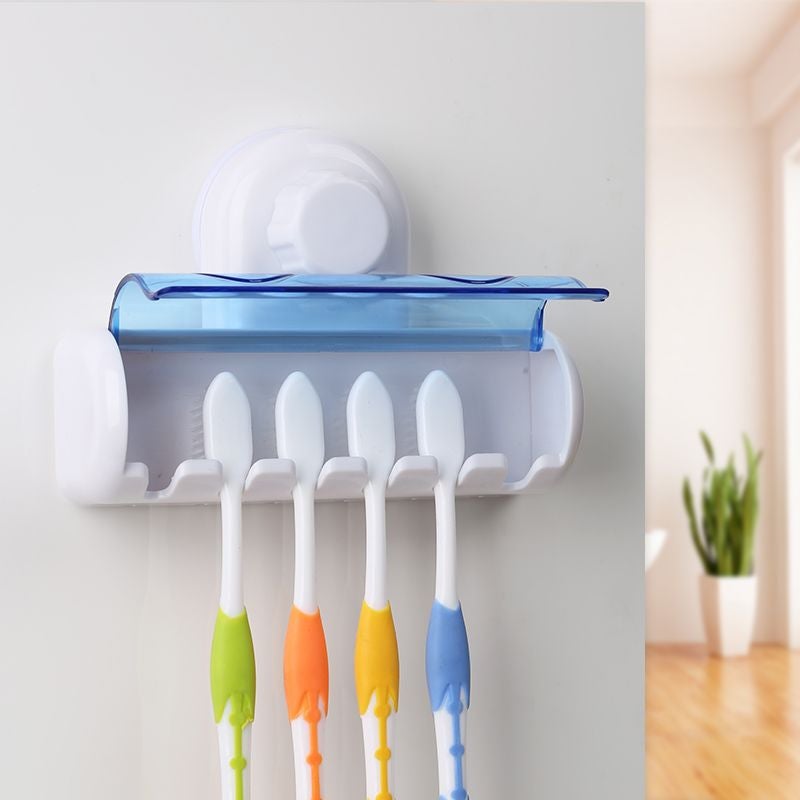 Plastikowy uchwyt na szczoteczki do zębów z przyssawką, stojak na szczoteczki do łazienki