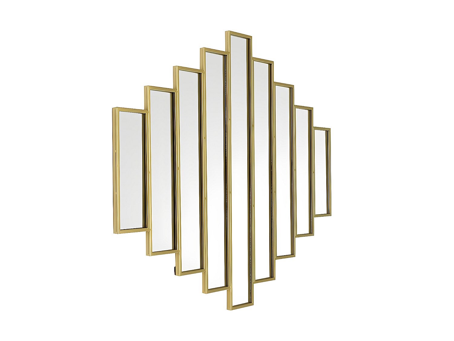 Specchio art déco simmetrico L. 90 x H. 120 cm in Metallo Dorato - GALICE - 3