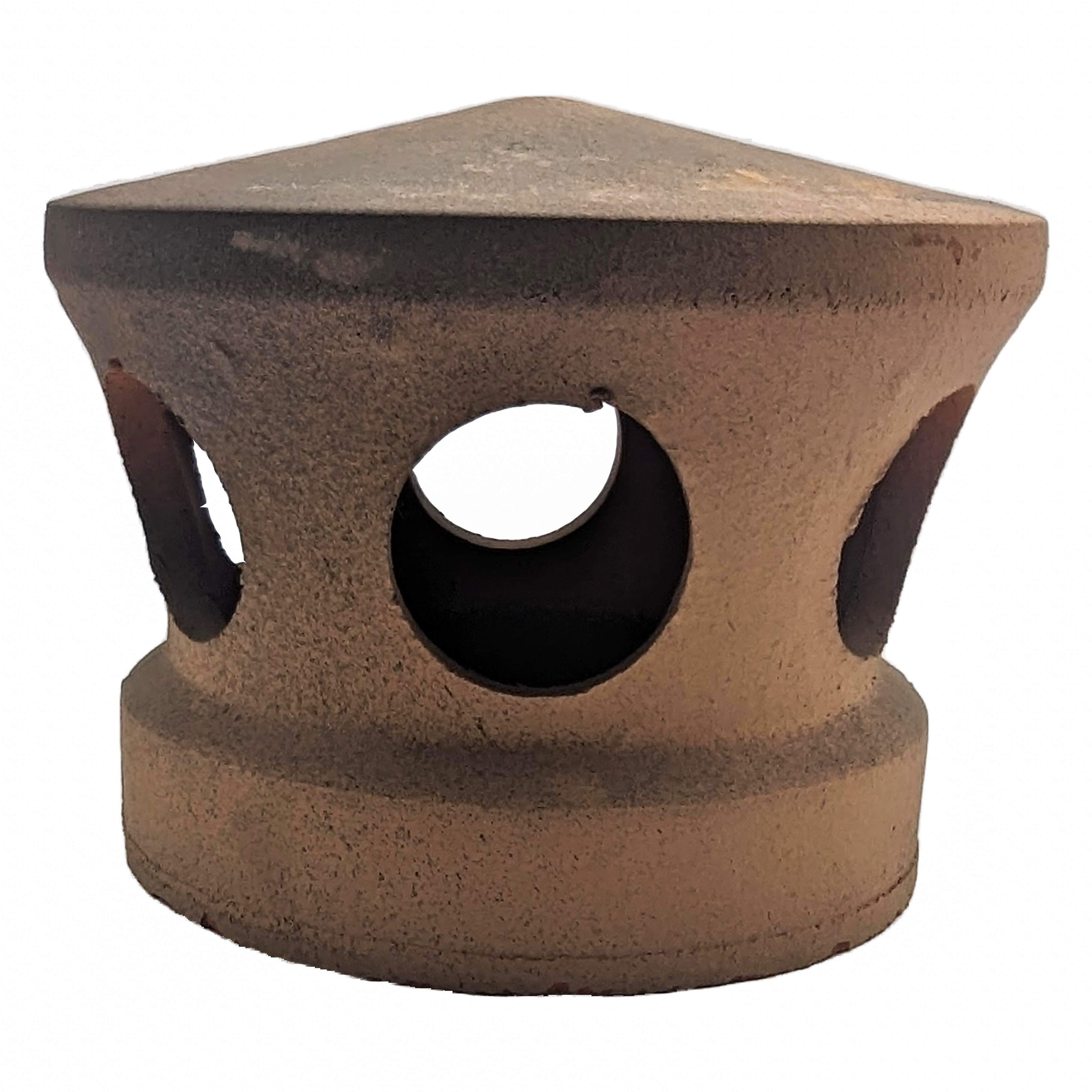 Lanterne de toiture en terre cuite rose et noir, Chapeau pour tuile à douille, Passage tuyau d 100 mm - 3