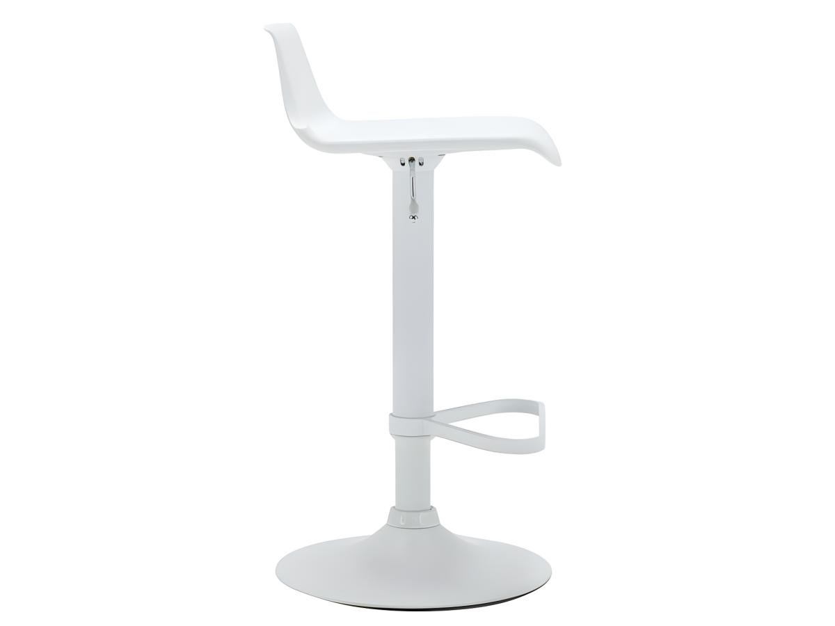 Tabouret de bar - Polypropylène - Hauteur réglable - Coloris blanc - CALAS - 8