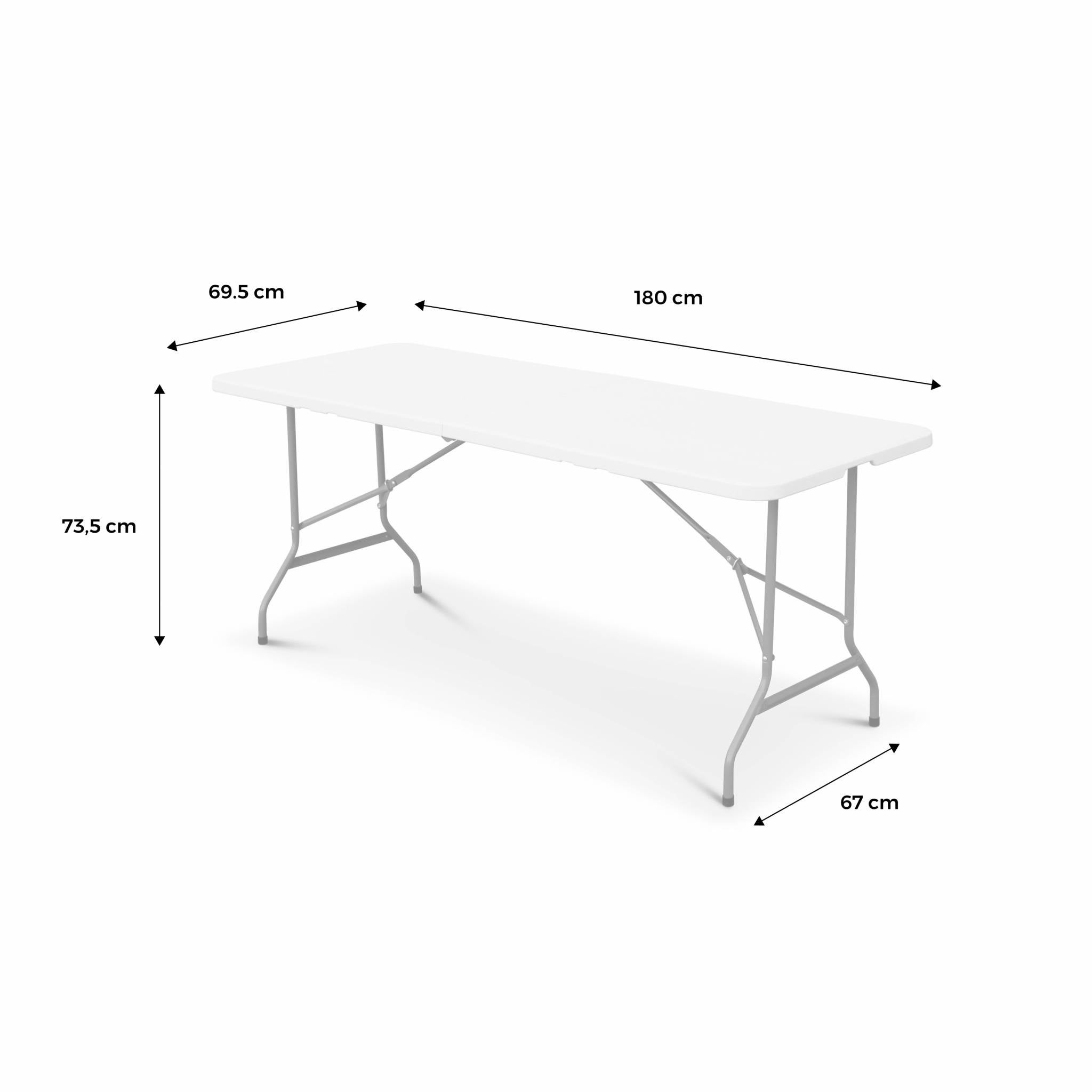 Table de pique-nique rectangulaire en Acier Blanc 12 places - 4
