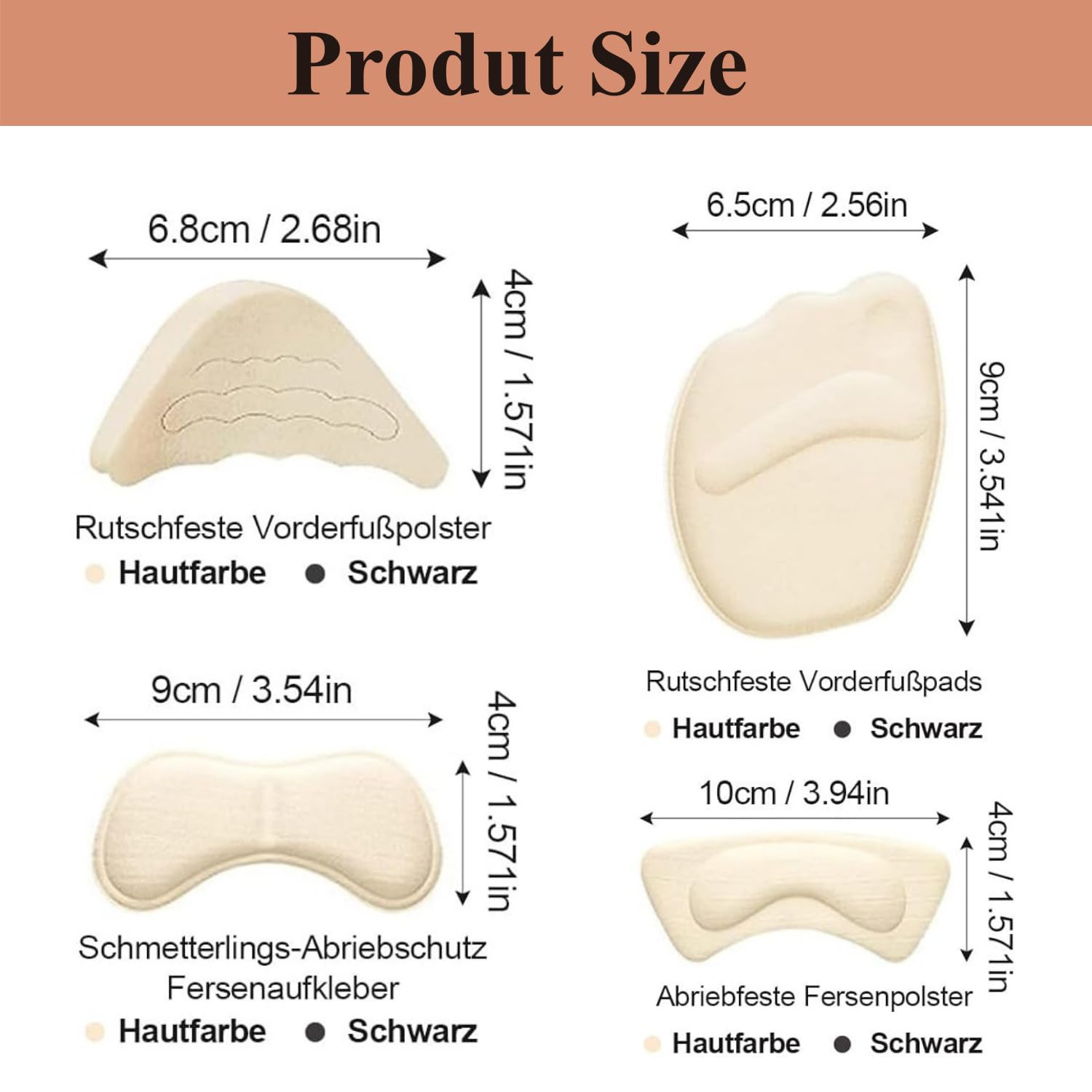 Protege Ttalon Chaussure,10 Paires Coussinets de Talon Insert Orteil Doux et Confortable Coussinet Chaussure Protege Talon Chaussure Autocollante - 2