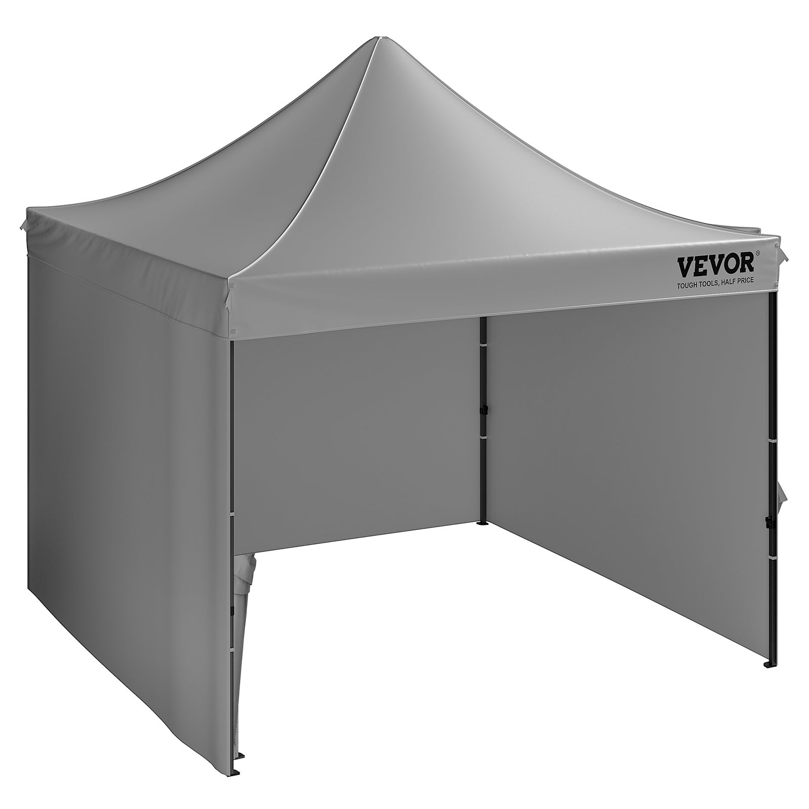 Tonnelle Pop-up 304,8x304,8cm VEVOR, Parois Latérales Amovibles, Sac à Roulettes, UV/Résistant, Imperméable pour Jardin, Terrasse, Camping, Gris Foncé - 9