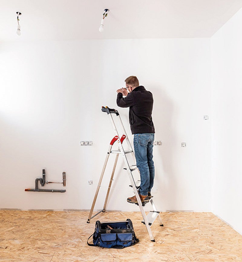 Escabeau sécurisé pliable en aluminium 5 marches extra larges Hailo ProfiStep XXL - 5