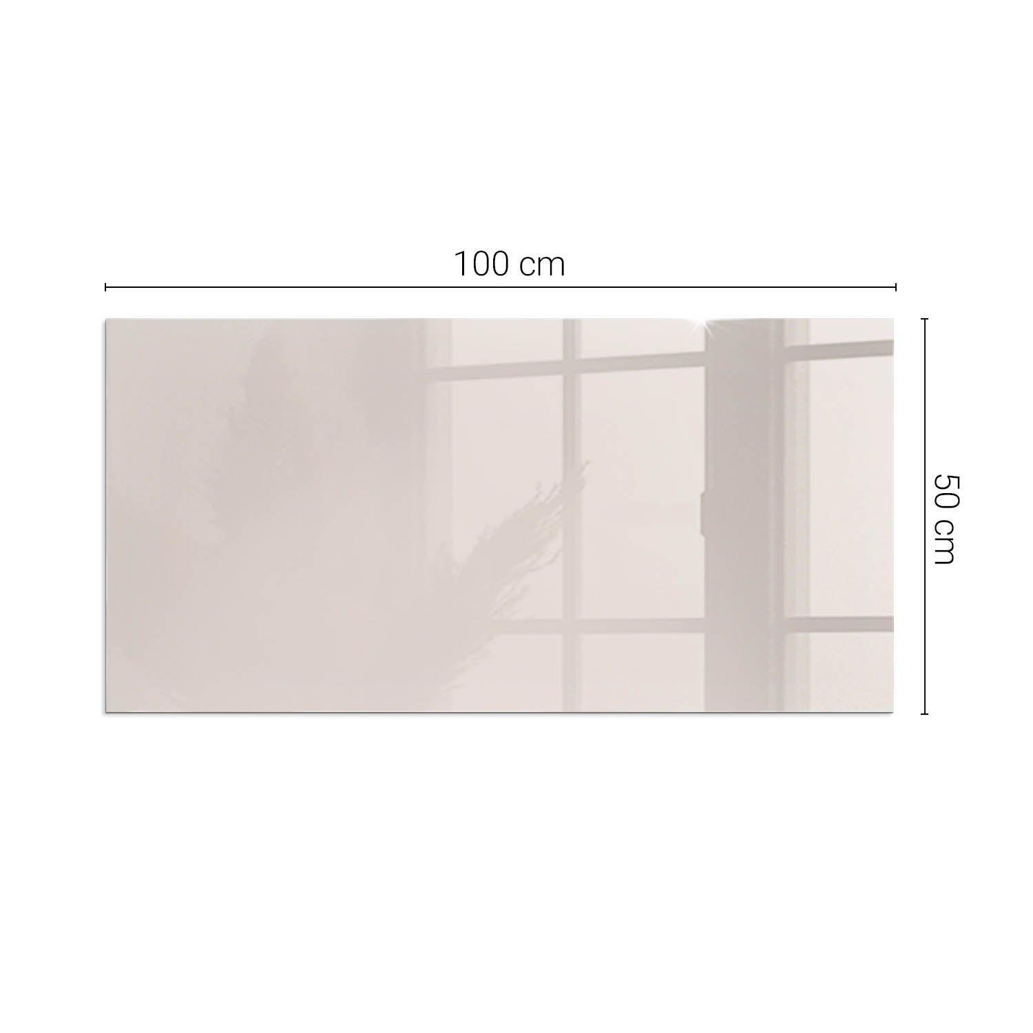 Prostokątna płyta szklana ochronna pod piecyk, kominek - 100x50 cm - Kolor Bladoróżowy - TULUP - 2