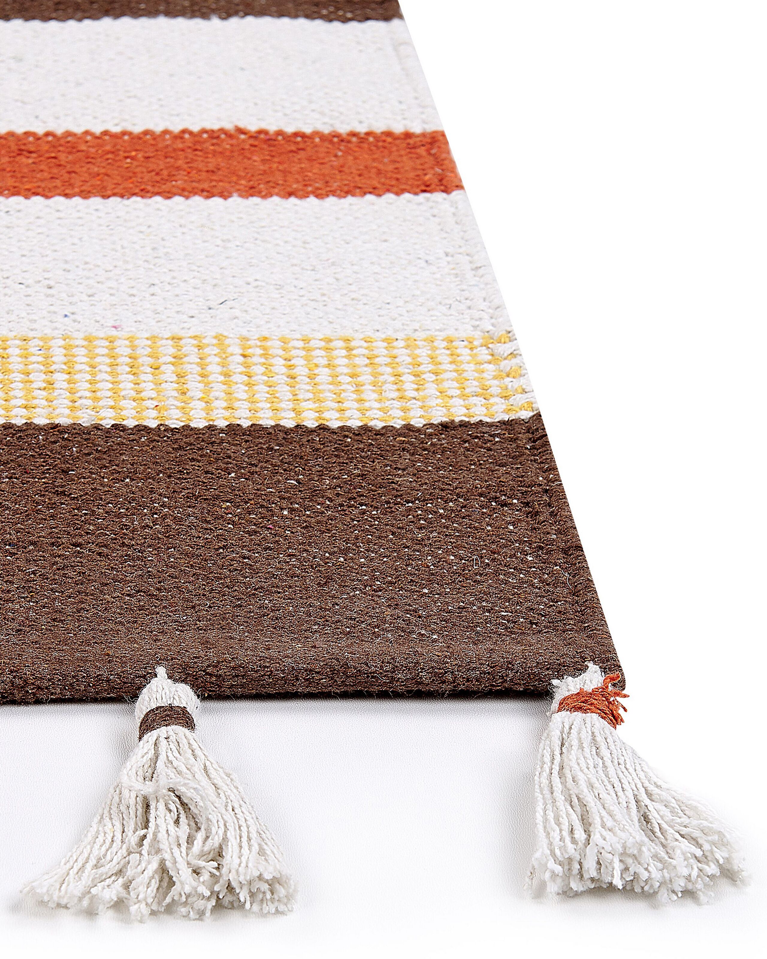 Tappeto cotone marrone e beige chiaro 160 x 230 cm HISARLI - 4