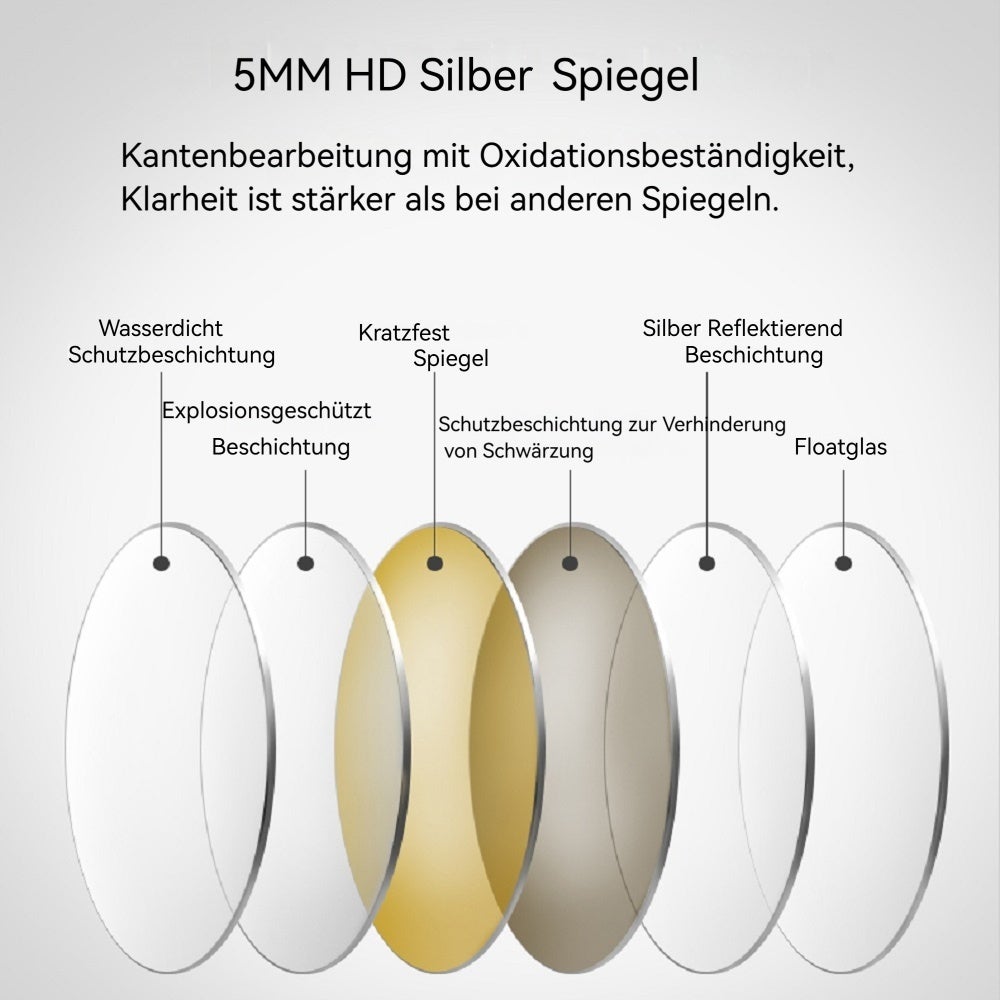 Miroir Rond LED 80cm Salle de Bain avec Éclairage Dimmable, Anti-Buée, 3 Températures de Couleur, Miroir Maquillage Moderne - 7