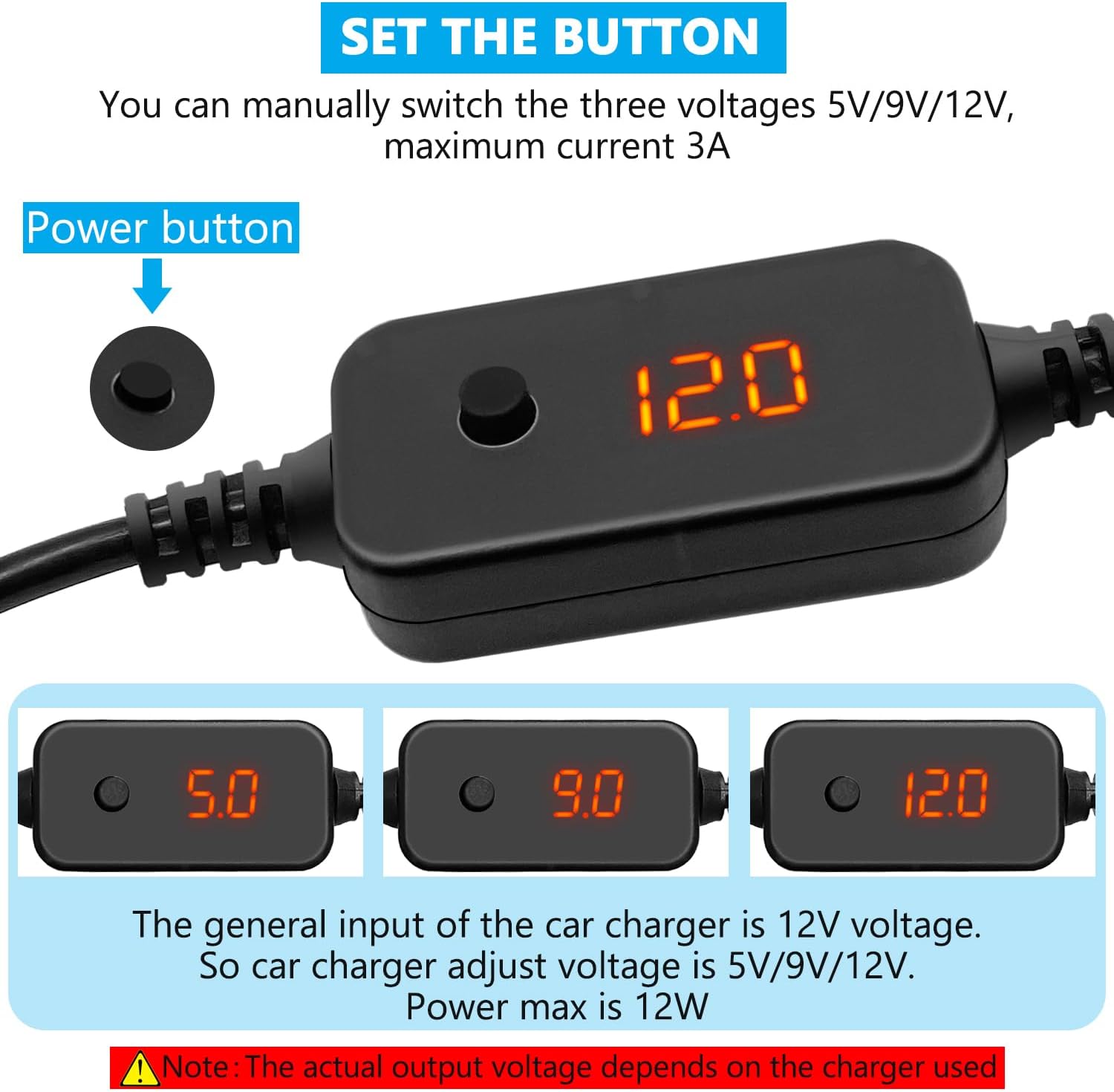 Przewód konwertujący USB C męski na gniazdo zapalniczki samochodowej 12 V typu C do gniazda zapalniczki samochodowej z wyświetlaczem woltomierza, regu - 4