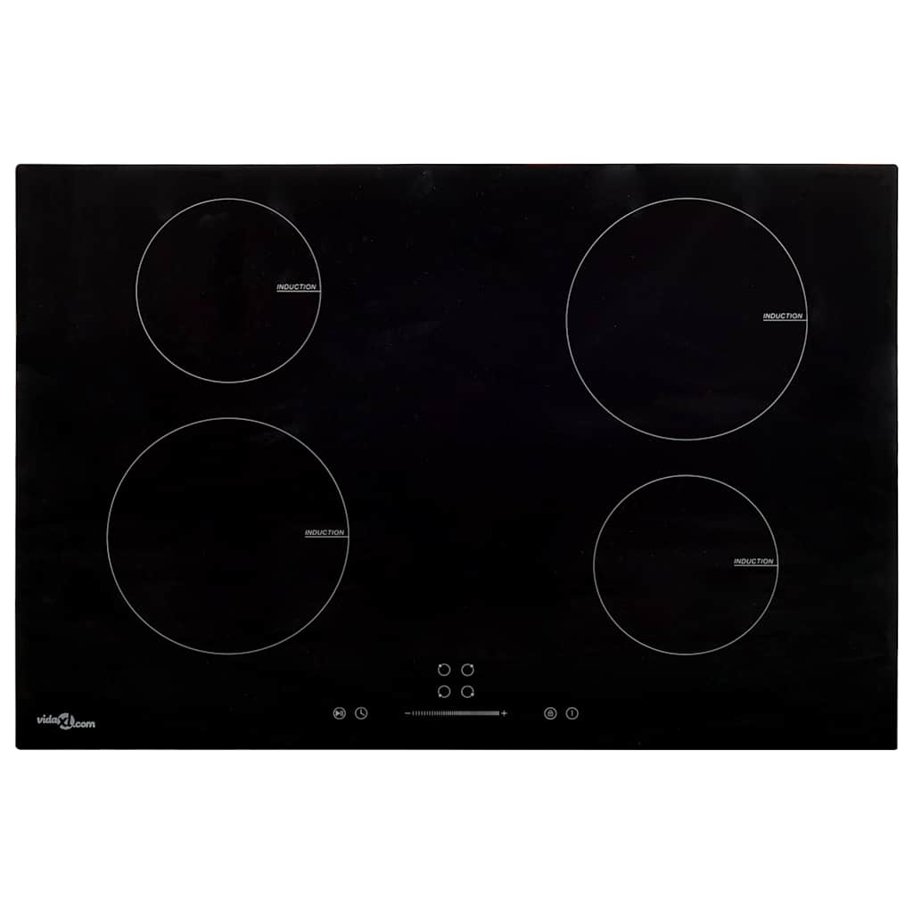 Vidaxl Placa De Inducción Con 4 Quemadores Control Táctil 77 Cm 7000 W Negro , Leroy Merlin
