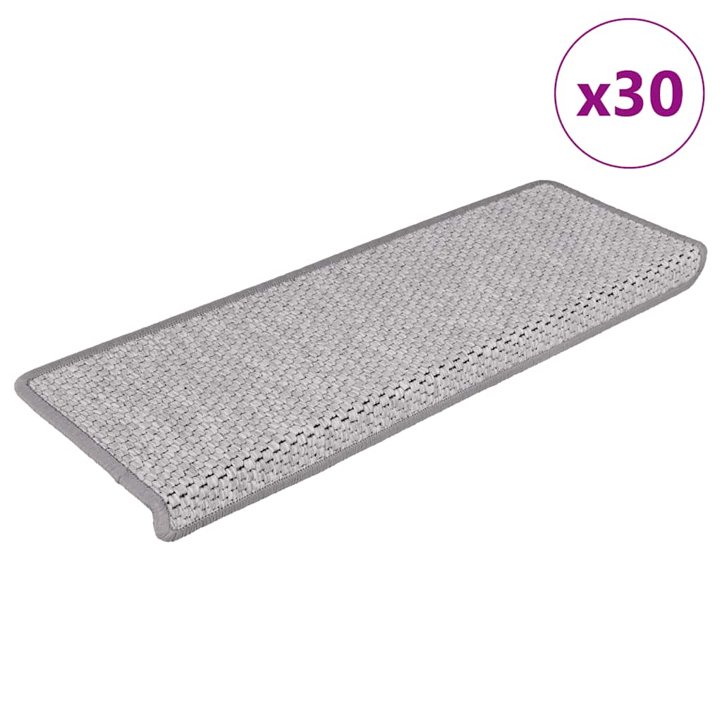 Tapis d'escalier autocollants 30 pcs | Paillasson d'escalier | Tapis de marche 65x21x4 cm platine CFW622579 - 2