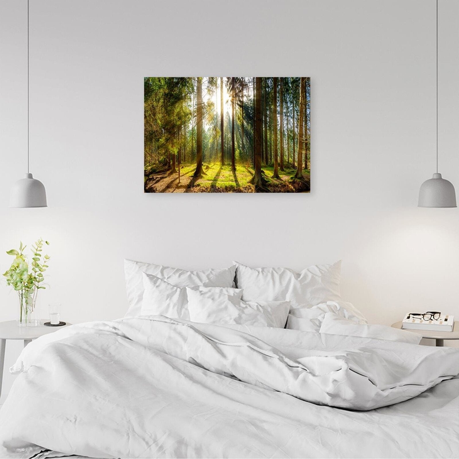 Tableau bois rayons du soleil dans la forêt - 120 x 80 cm - 4