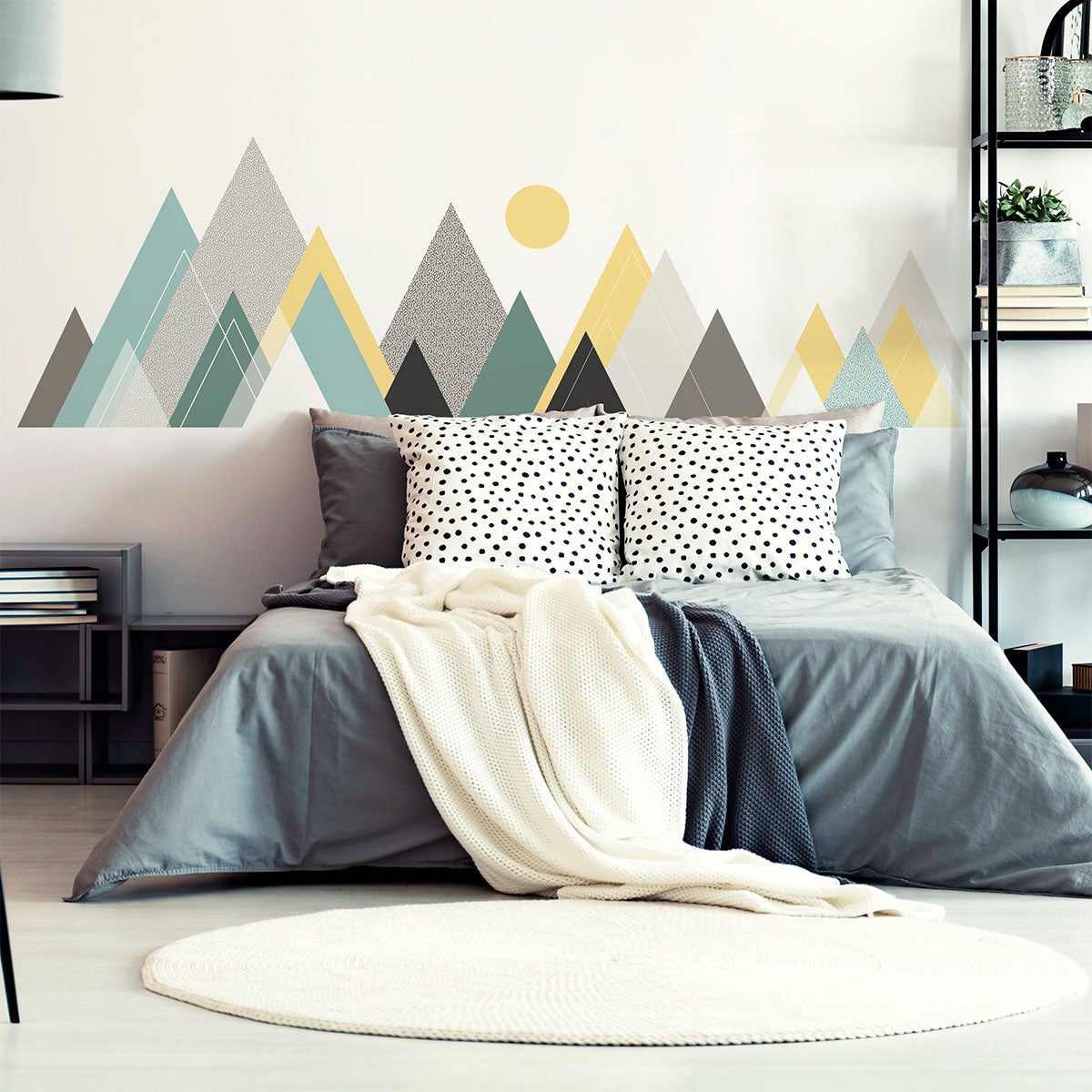 Adesivo montagna scandinavo nevada - Sticker adesivo - adesivi murali - 110x165cm - 4