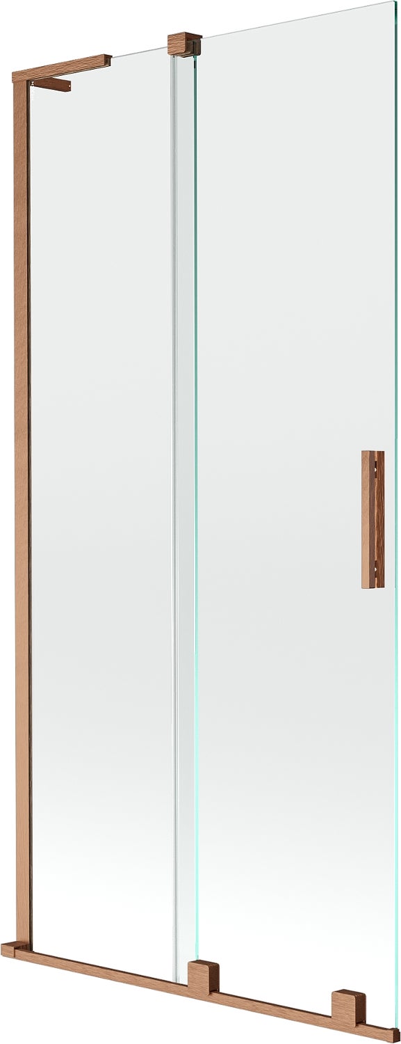Mexen Velar L parawan nawannowy 2-skrzydłowy rozsuwany 95 x 150 cm, transparent, miedź szczotkowana - 896-095-003-01-65