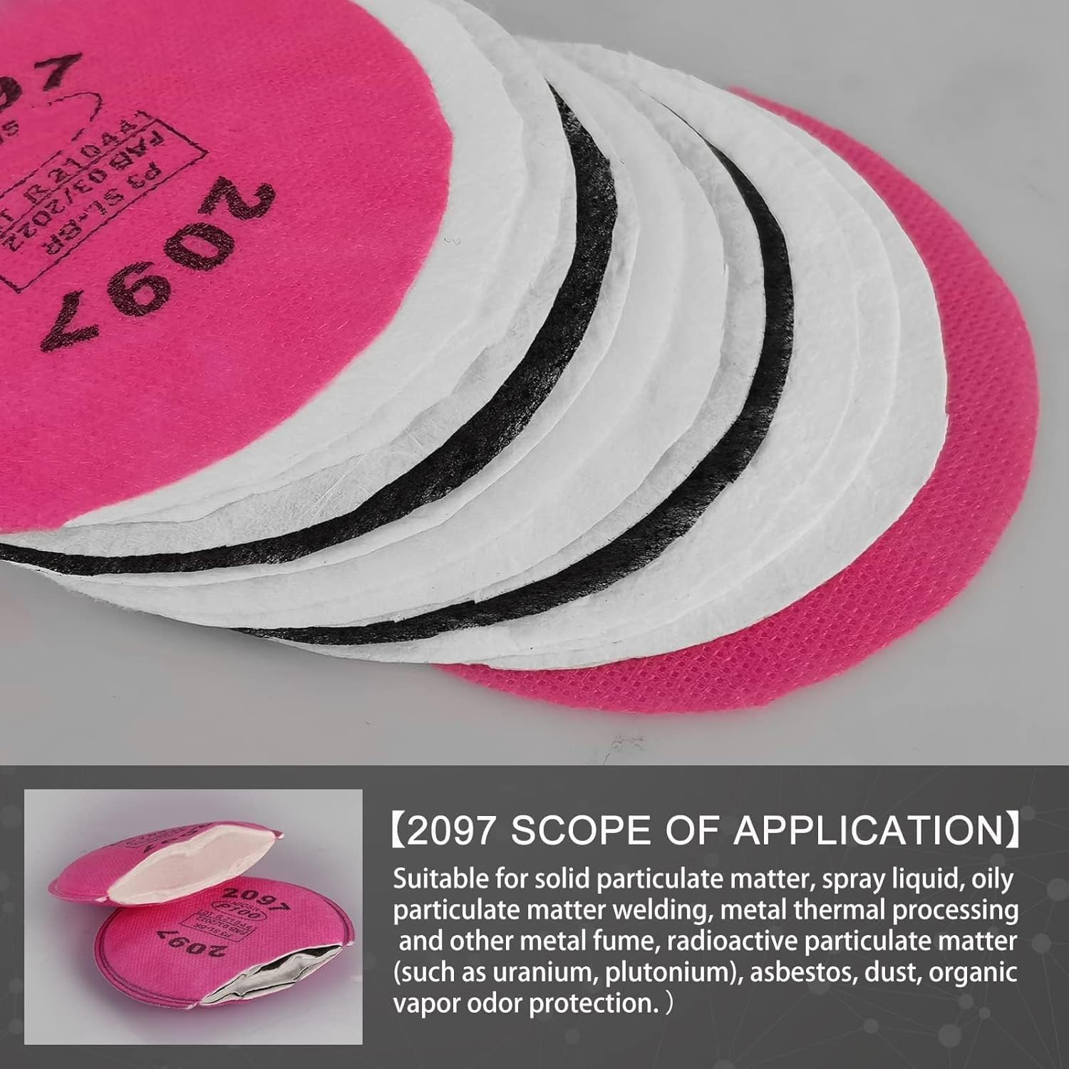 Masque Anti-Poussière Demi-Visage Réutilisable avec Filtre 2097 - Protection pour Peinture,Travaux,Produits Chimiques,Résine Époxy et Pulvérisation - 5