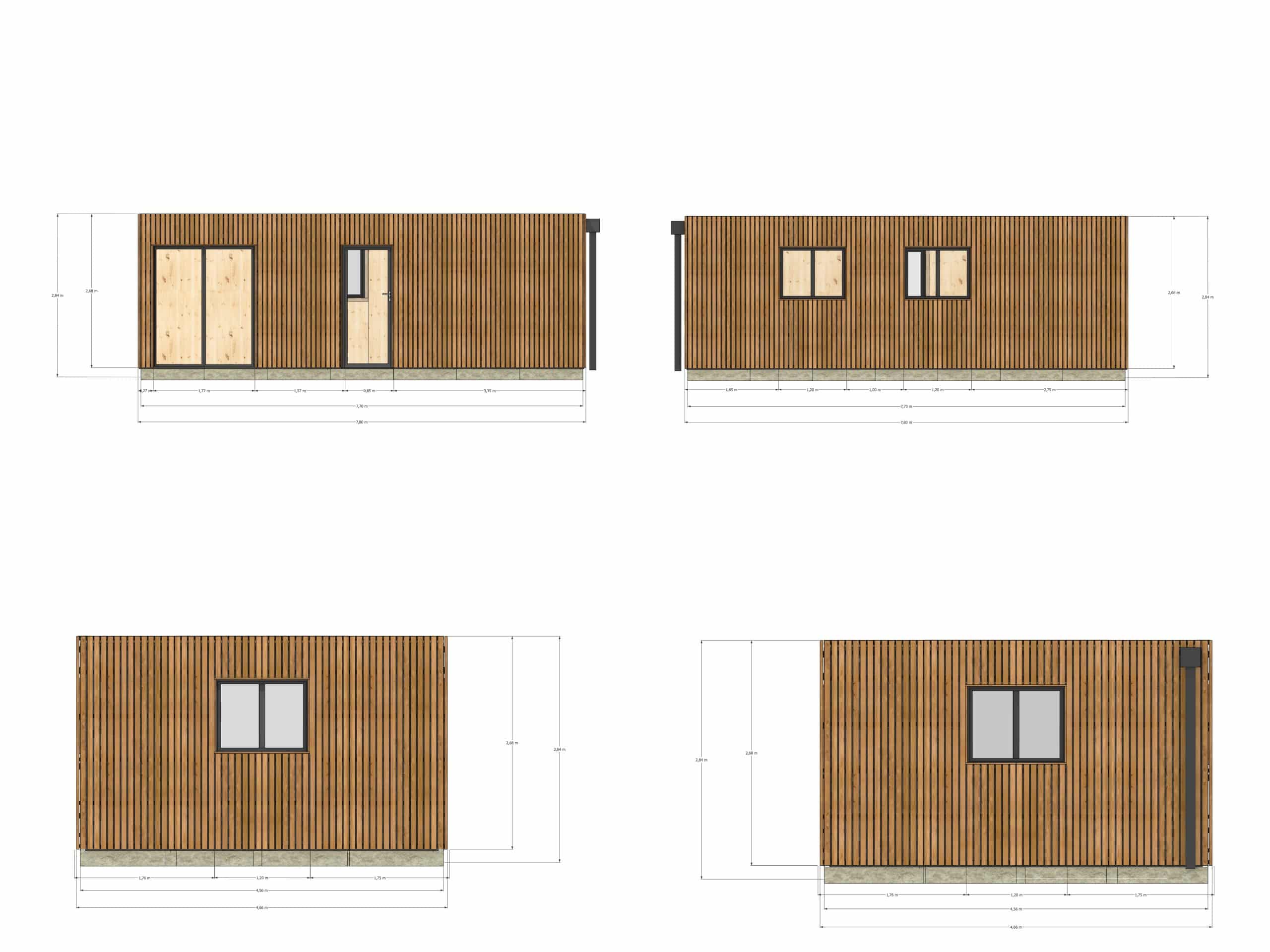 Extension maison en bois en bois 7,7 x 4,6 x 2,7 m / menuiseries alu k-line - 4