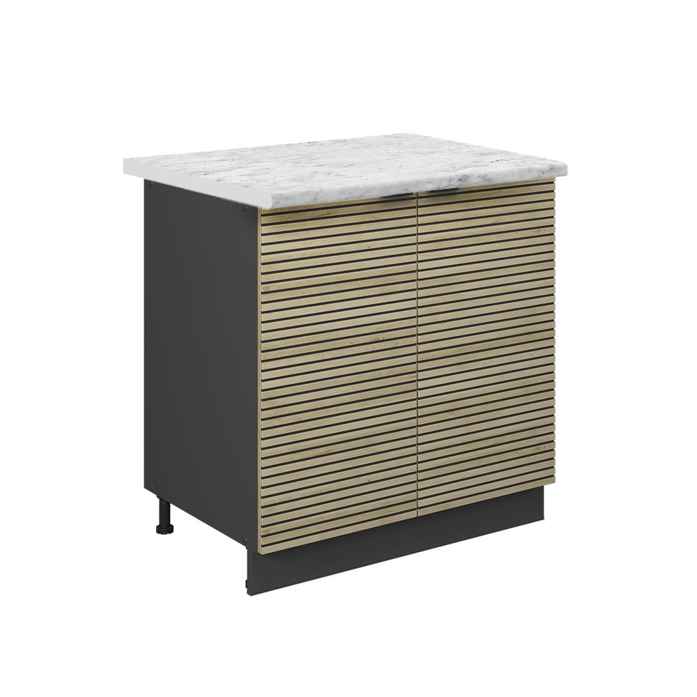 Vicco Szafka pod zlew Fame-Line, Panel dębowy, 80 cm z półką, BP Marmur