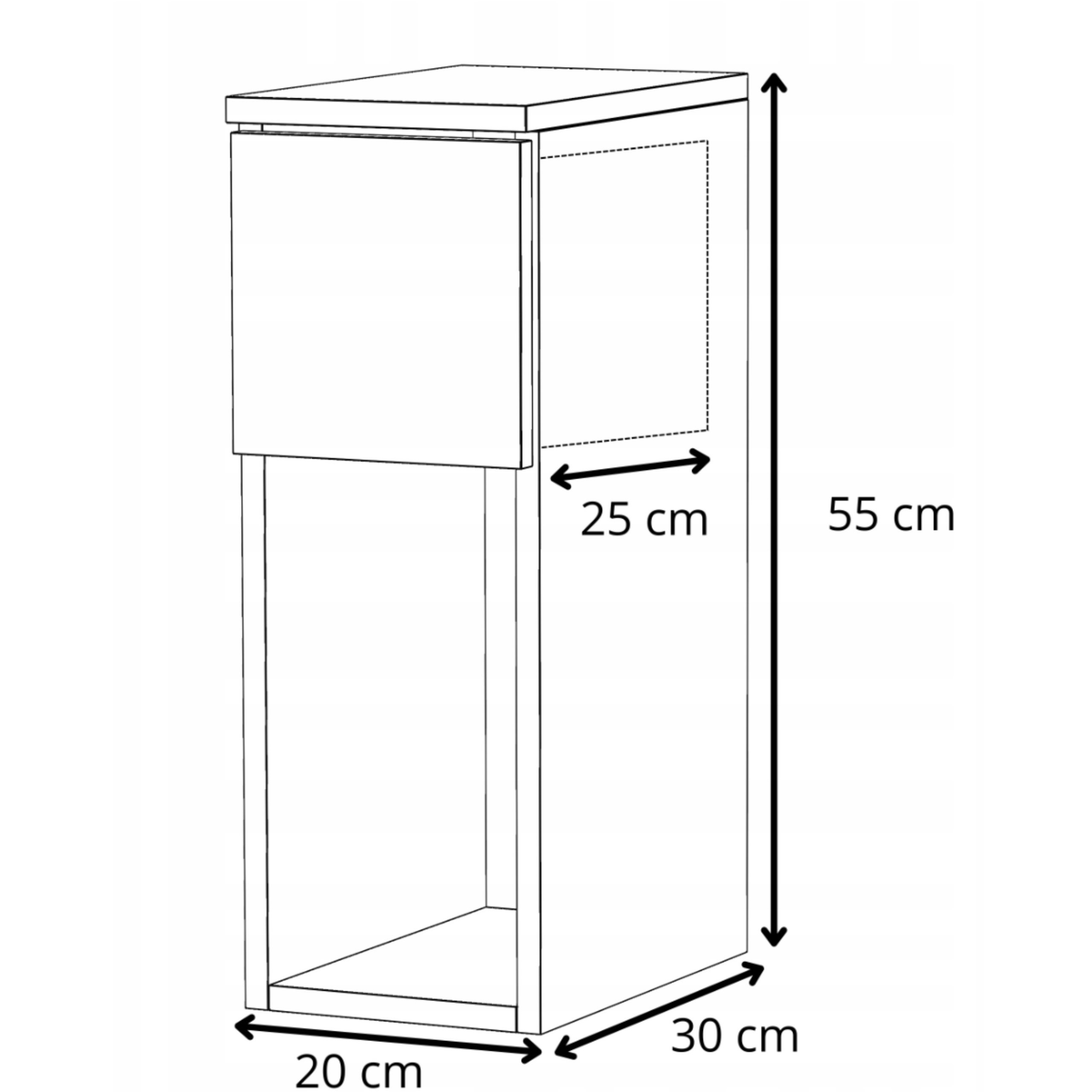 Table de chevet étroite 20 cm chêne wengé - table de nuit pour chambre à coucher - 5