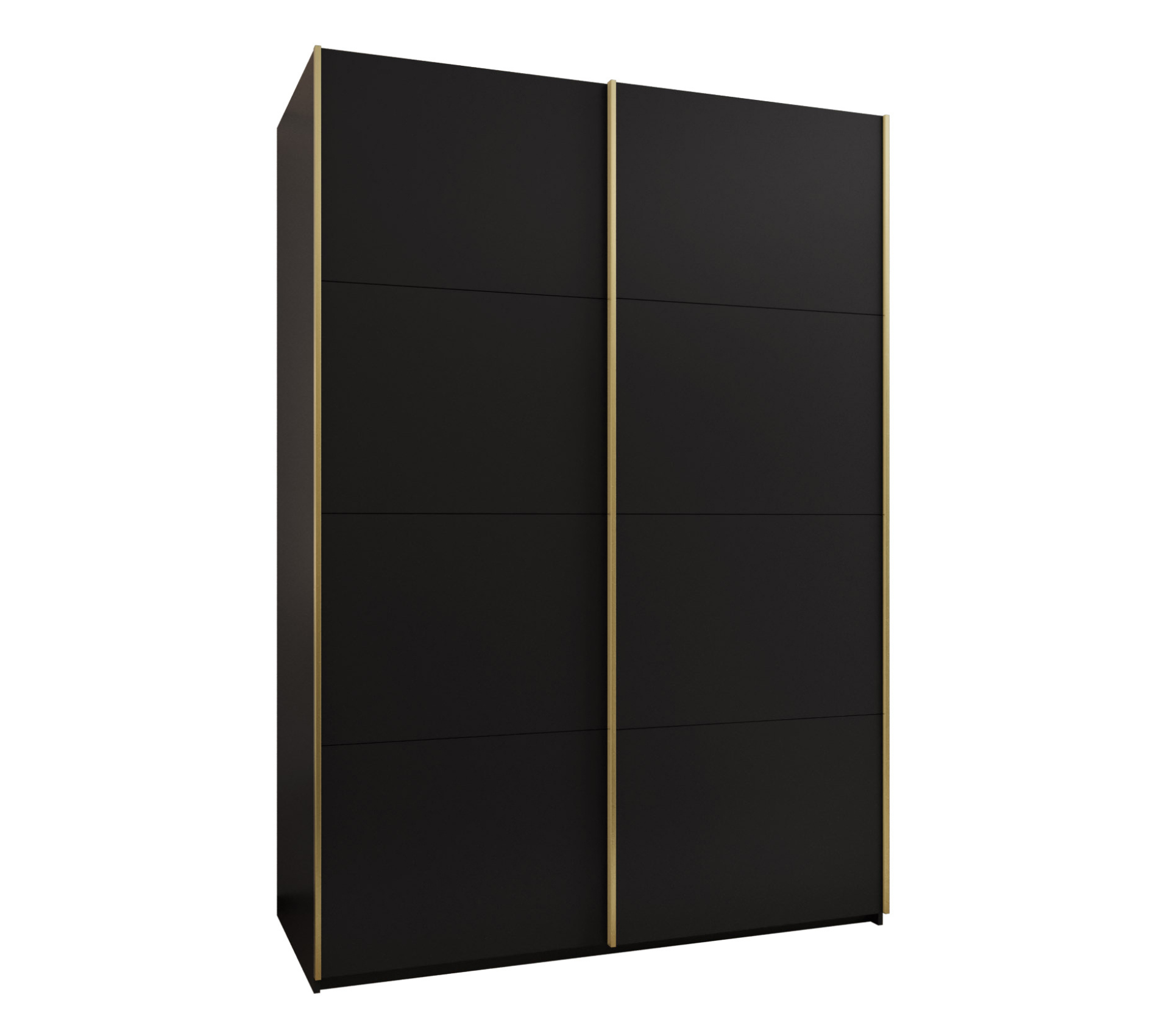 Szafa przesuwna wysoka Lux 1 170 x 64 x 245,5 cm czarny + czarny + u. złoty - Abiks Meble