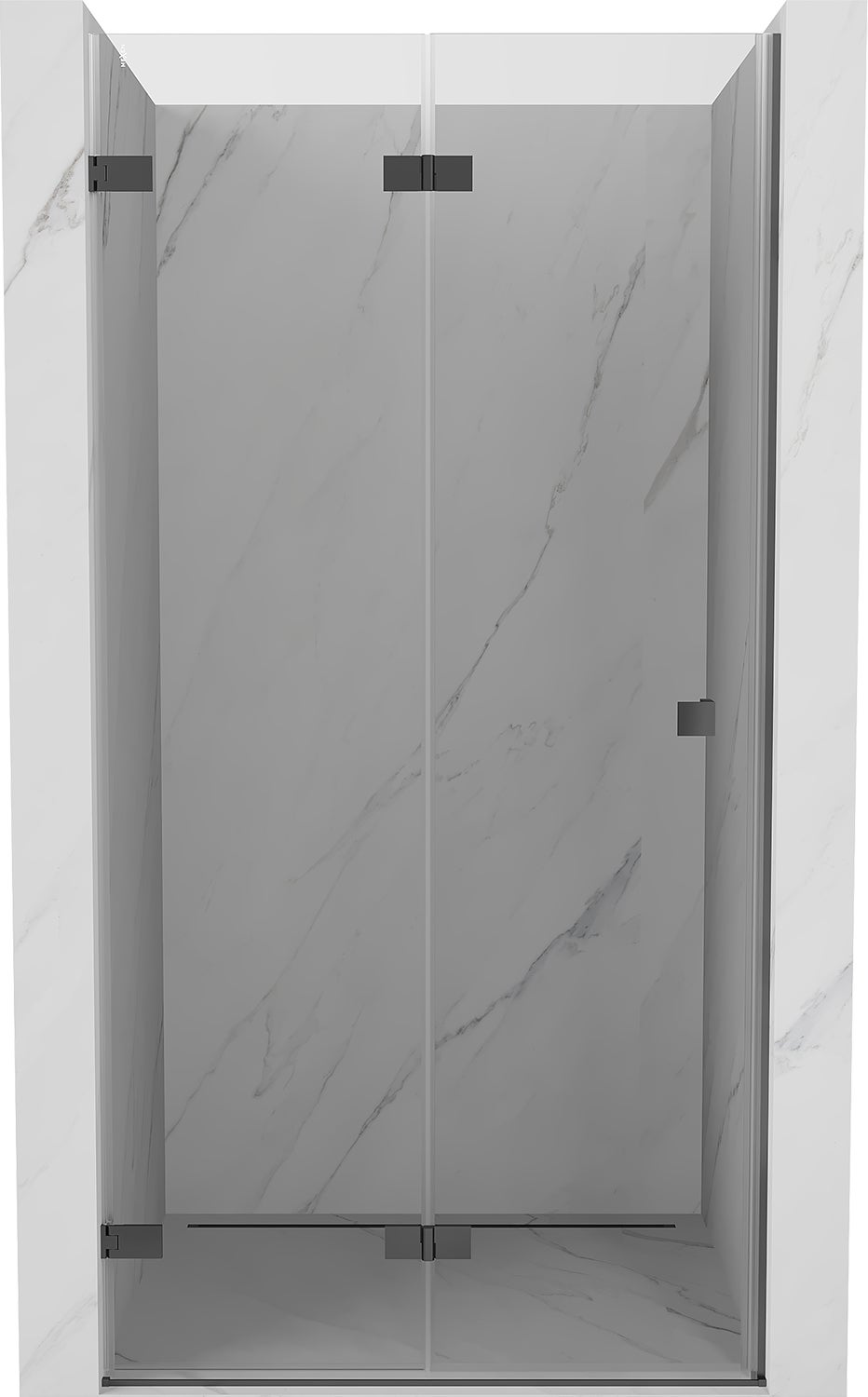 Mexen Lunar-F drzwi prysznicowe składane lewe 80 cm, transparent, gun metal - 836-080-000-95-00-L