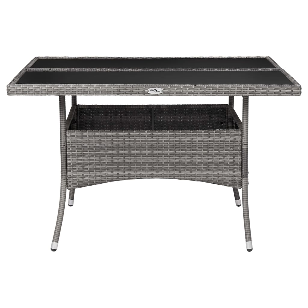 Ensemble à dîner de jardin 9 pcs Résine tressée et verre Gris 2 - 8