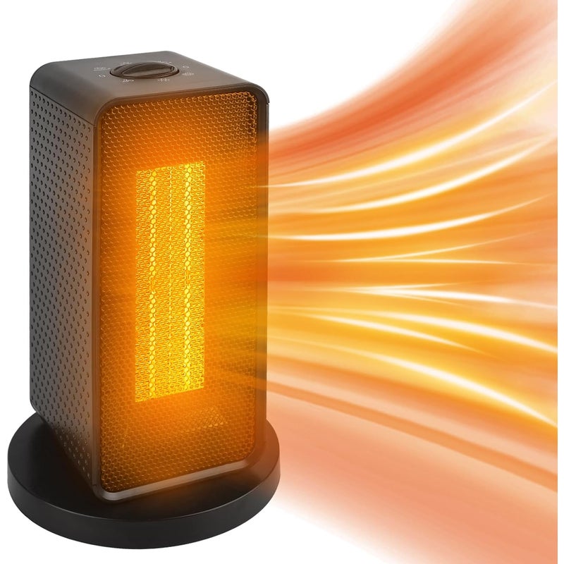 1200W PTC przenośny grzejnik elektryczny z termostatem, oscylacja 90°, 3 tryby, zabezpieczenie bezpieczeństwa