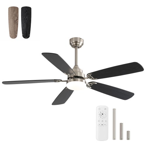 Lampadario Con Ventilatore Da Soffitto Moderno 40W LED – Telecomando, 6 Velocità, Motore DC Reversibile (Nero) - 4