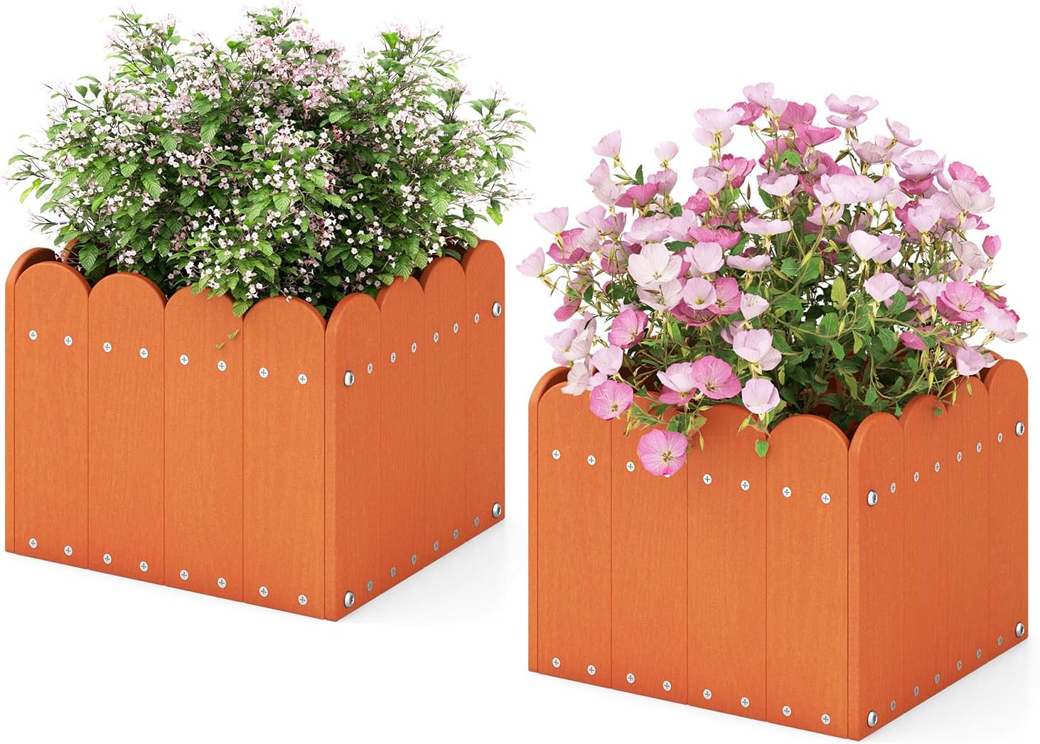 2 donice na rośliny, odporne na warunki atmosferyczne, HDPE, podwyższona grządka na rośliny, skrzynka na rośliny (32 x 30 x 25 cm,