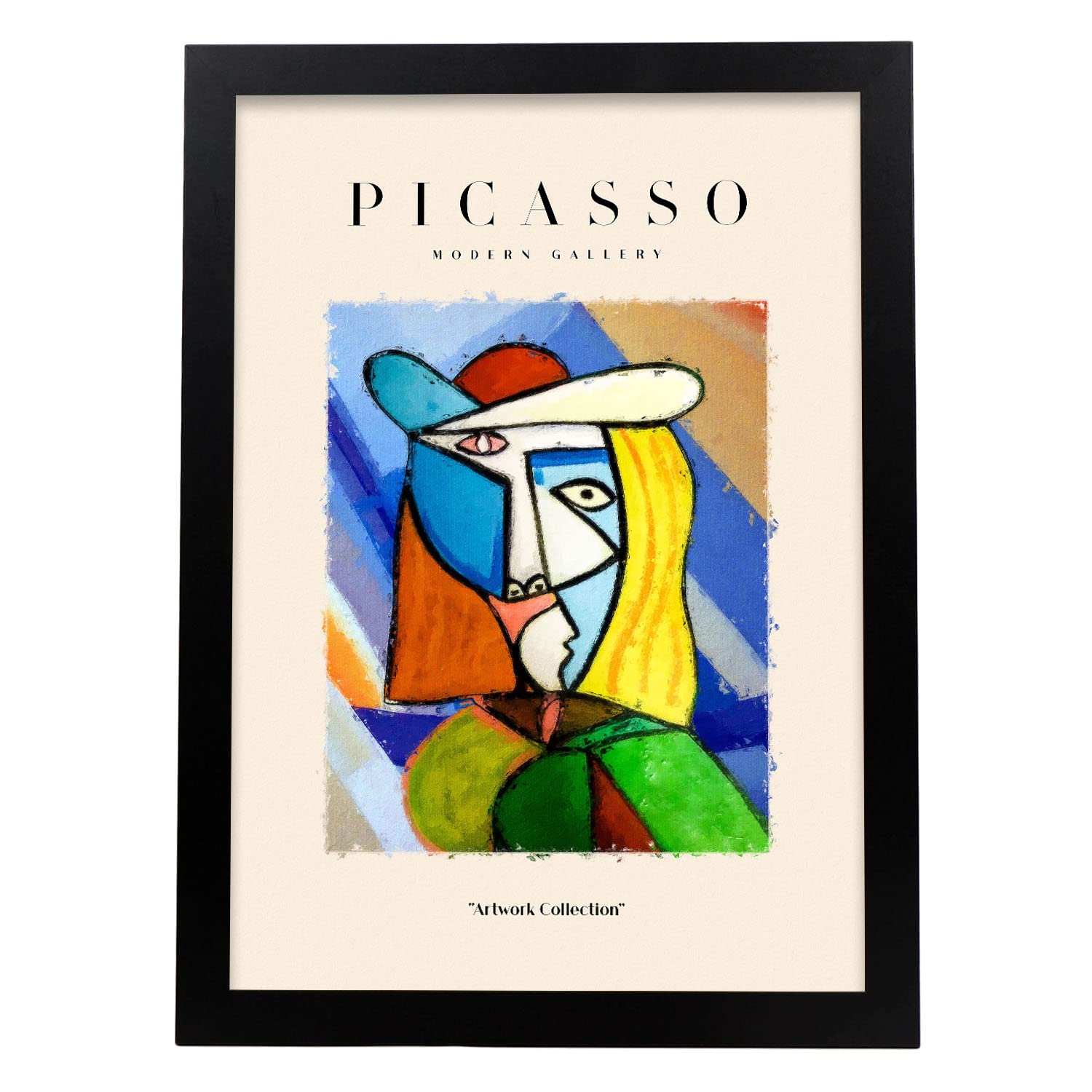 Nacnic póster de colección picasso 20 ilustraciones en estilo exhibición de arte surrealismo y cubismo para la tamaño a3 con marco negro
