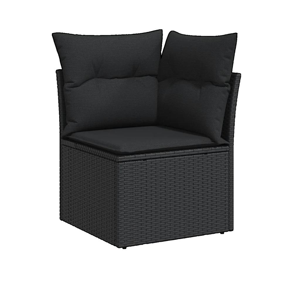 Zestaw mebli ogrodowych vidaXL 7 szt czarny rattan akacja