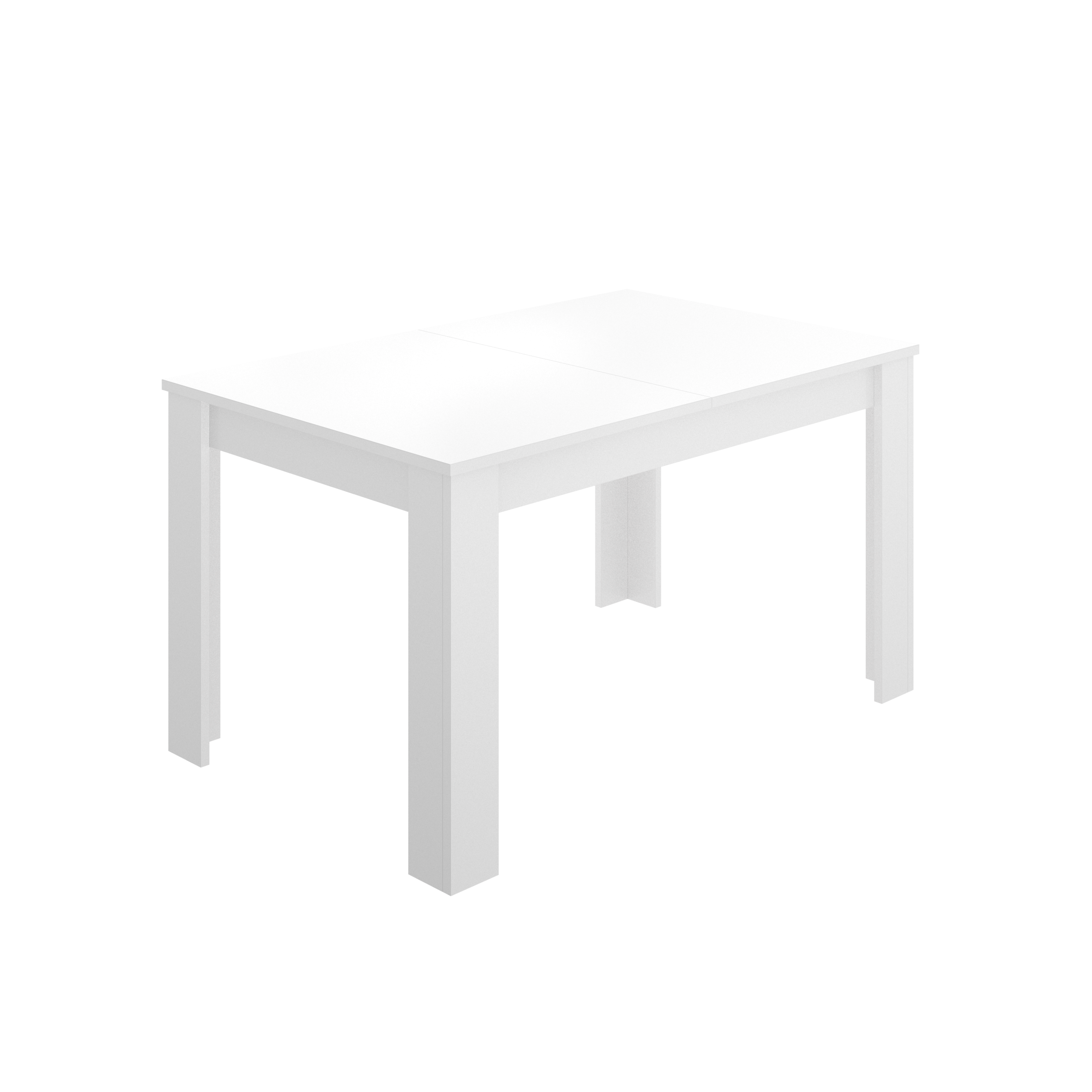 Table a manger extensible 4-6 personnes- Decor blanc - L 190 x P 90 x H 77 cm - DINE - 5