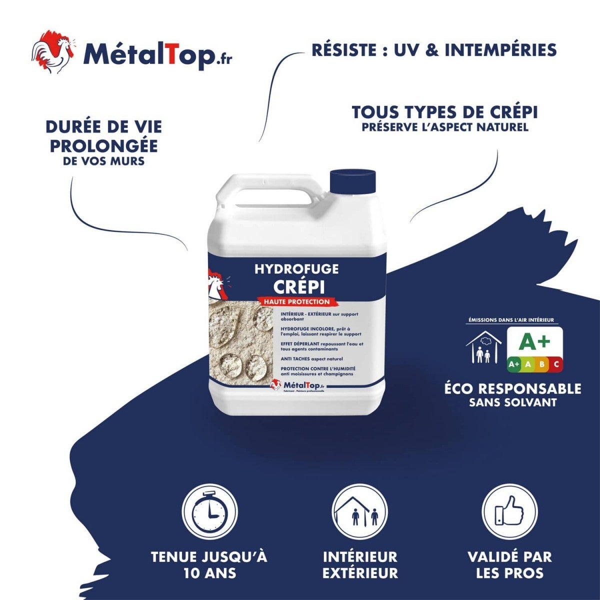 Hydrofuge Crepi - 1 L - Métaltop - 3