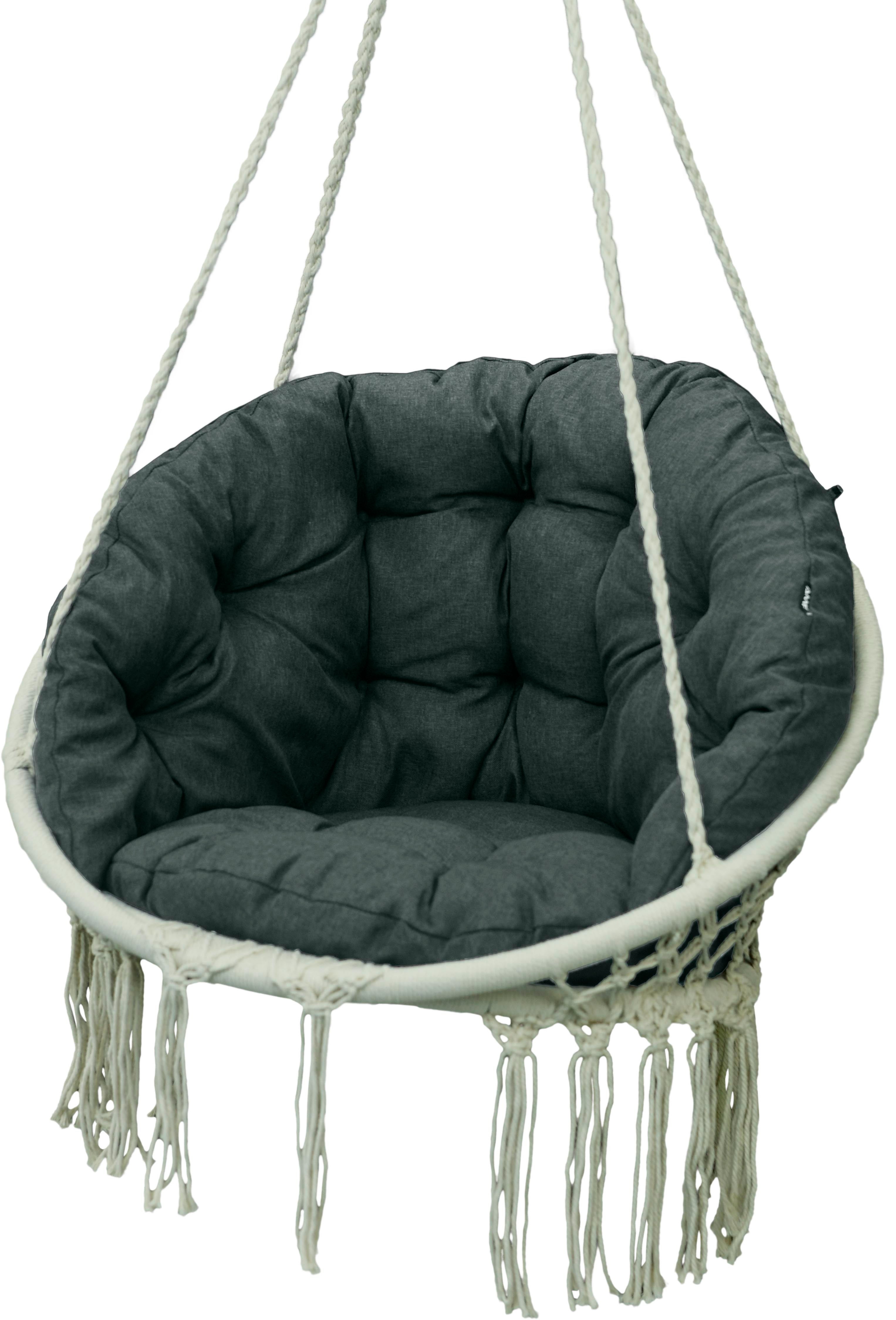 Poduszka na fotel wiszący kosz bujany kokon bocianie gniazdo AMPO ciemny szary 1 szt.
