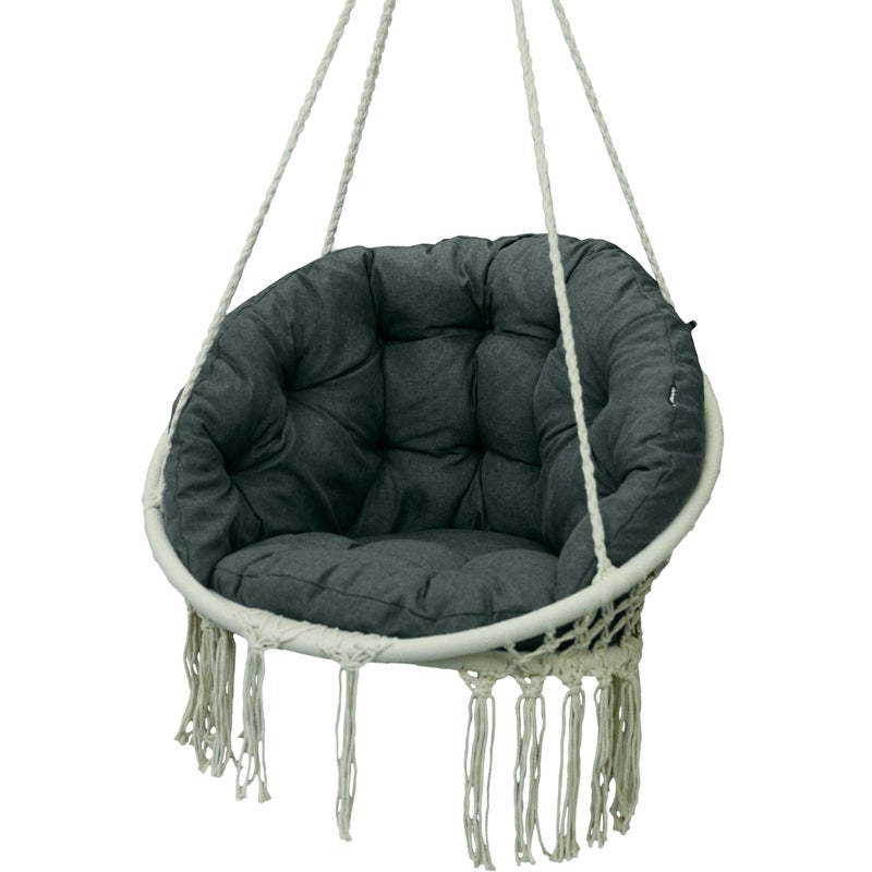 Poduszka na fotel wiszący kosz bujany kokon bocianie gniazdo AMPO ciemny szary 1 szt.