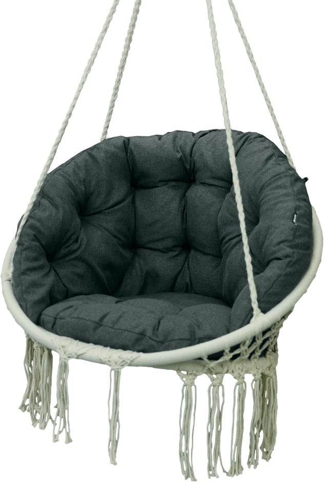 Poduszka na fotel wiszący kosz bujany kokon bocianie gniazdo AMPO ciemny szary 1 szt.